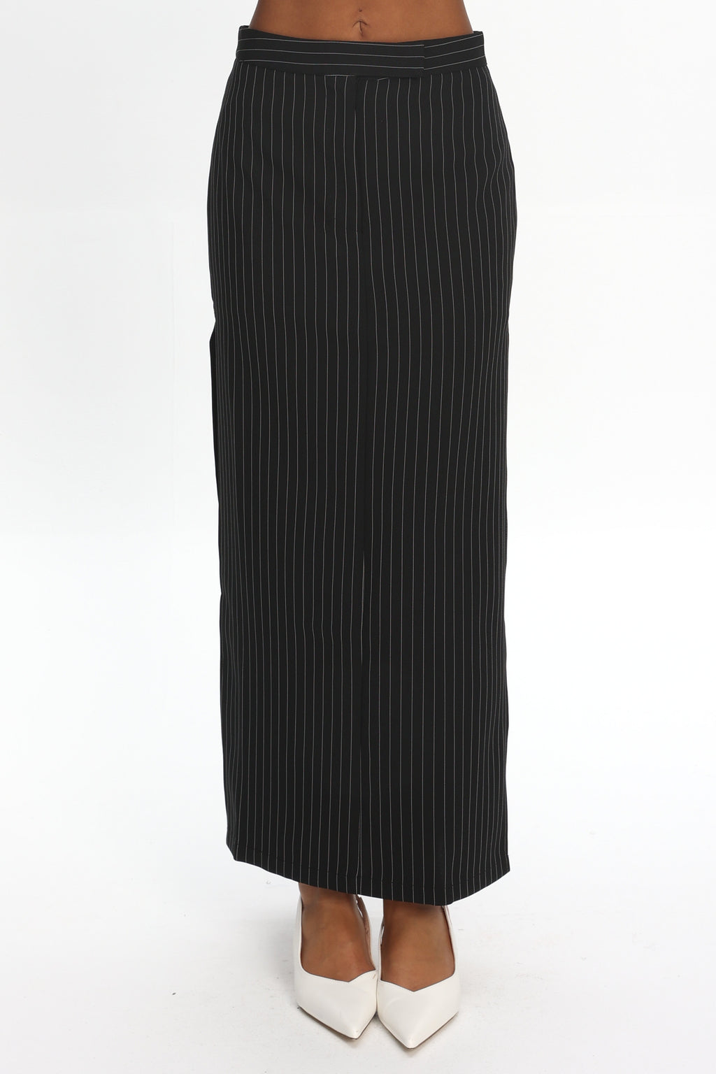 LIONESS Lune Maxi Skirt Onyx Pinstripe by Selfie Leslie Australia