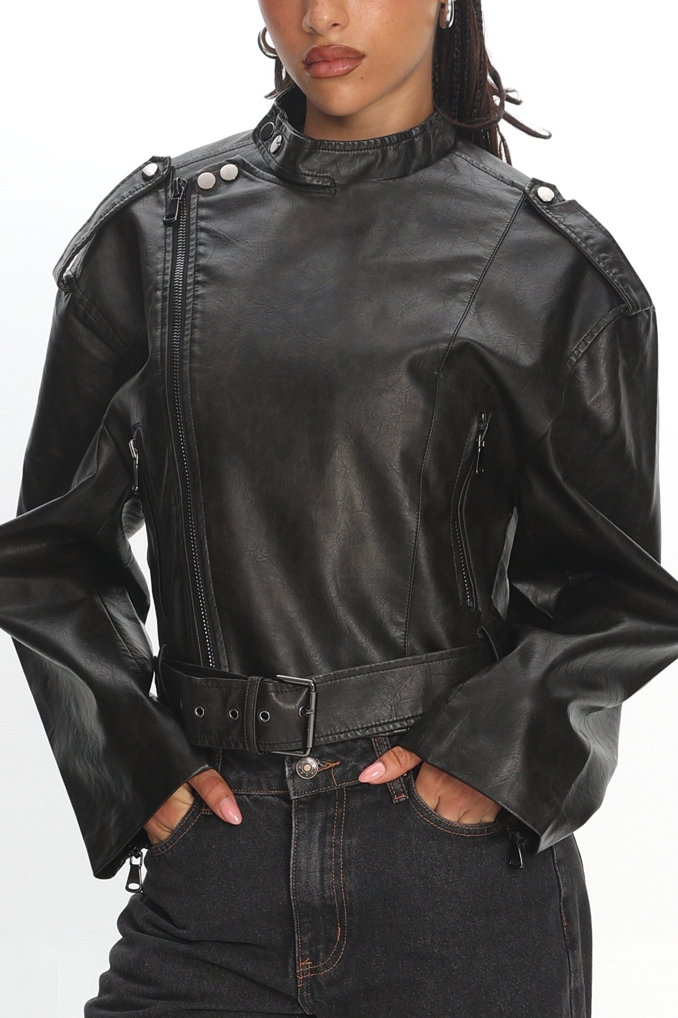 LIONESS Driftwood Bomber Jacket Onyx by Selfie Leslie Australia
