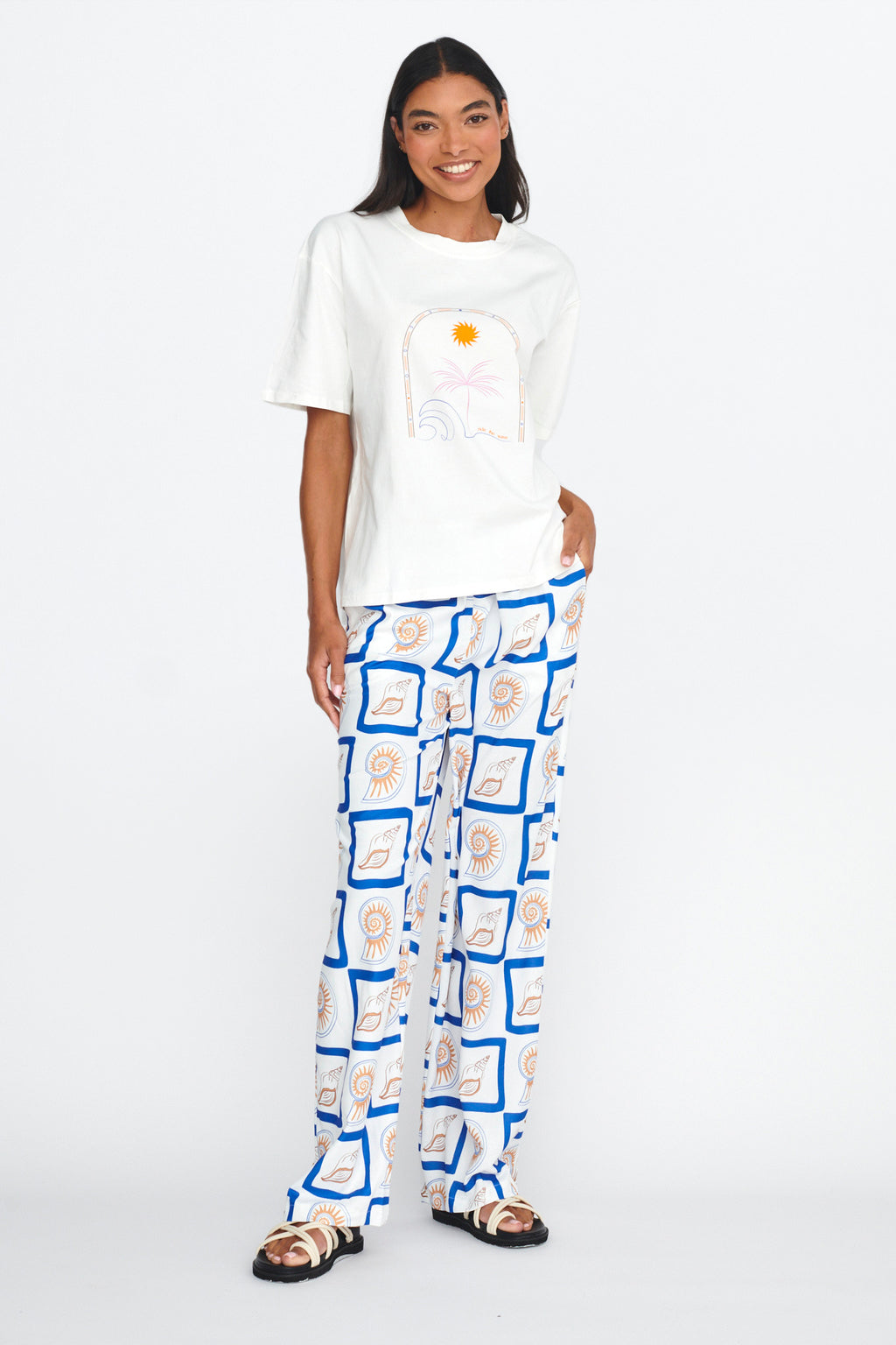 LOST IN LUNAR Ride The Wave Tee White by Selfie Leslie Australia