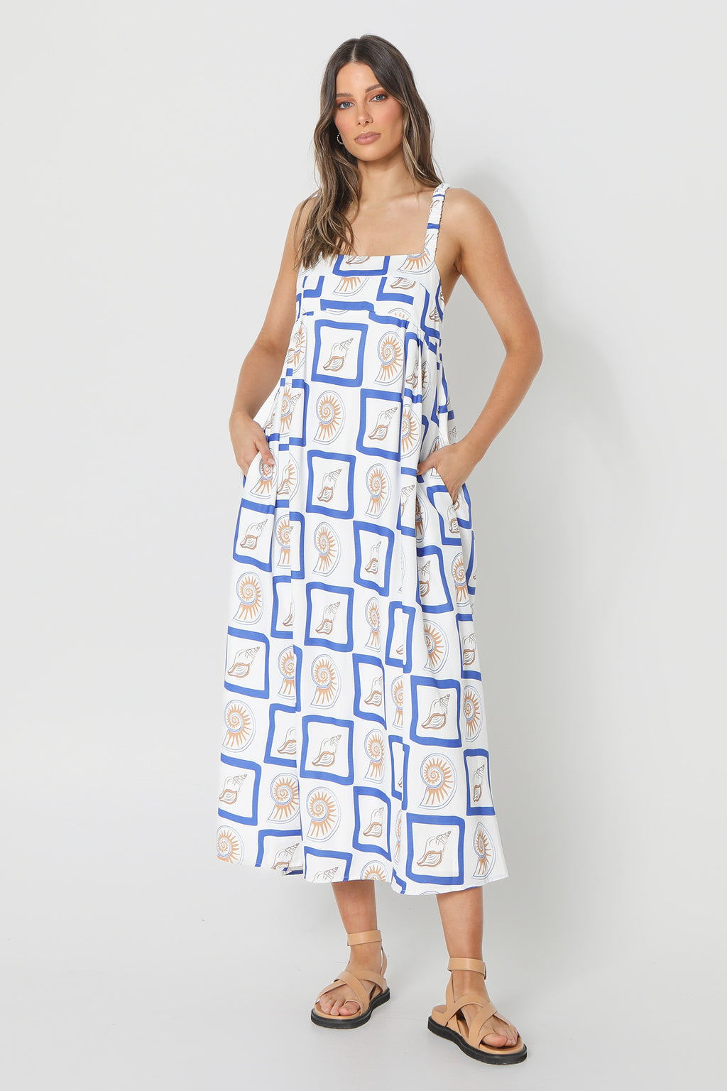 LOST IN LUNAR Katie Maxi Dress Shell Print by Selfie Leslie Australia