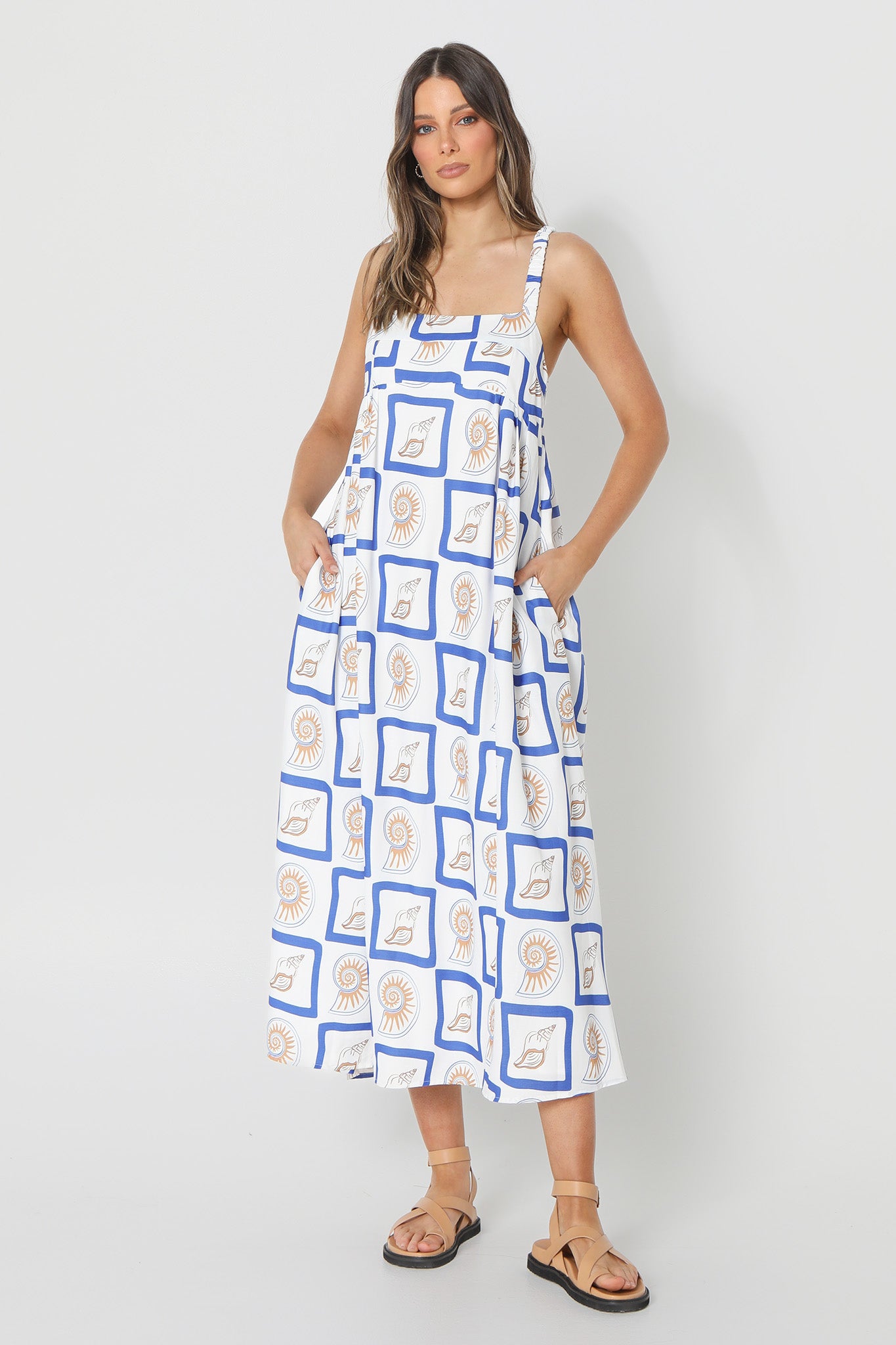 LOST IN LUNAR Katie Maxi Dress Shell Print by Selfie Leslie Australia