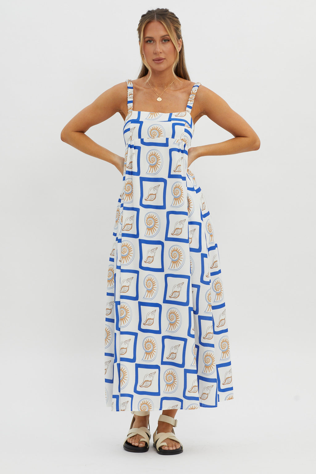 LOST IN LUNAR Katie Maxi Dress Shell Print by Selfie Leslie Australia
