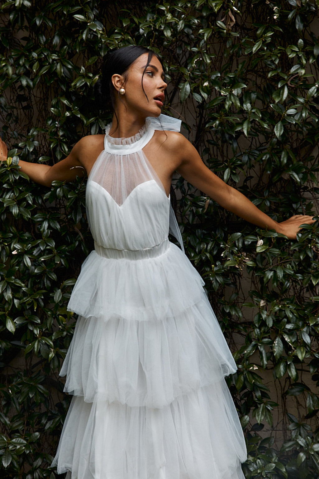 Arlett Sleeveless Layered Maxi Dress Off White by Selfie Leslie Australia