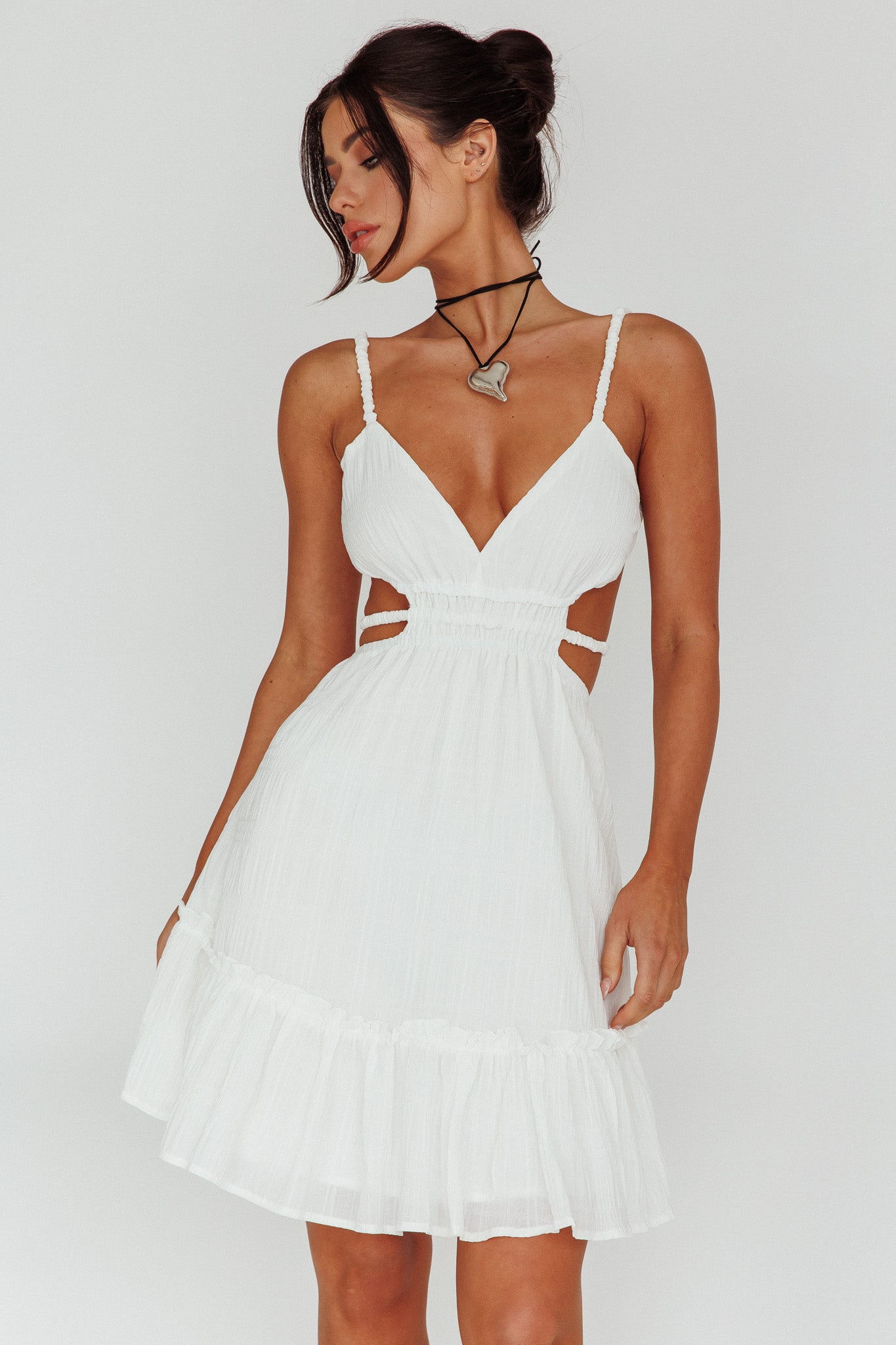 High Flier Open Back Mini Dress White by Selfie Leslie Australia