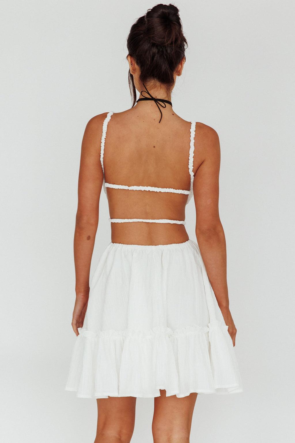 High Flier Open Back Mini Dress White by Selfie Leslie Australia