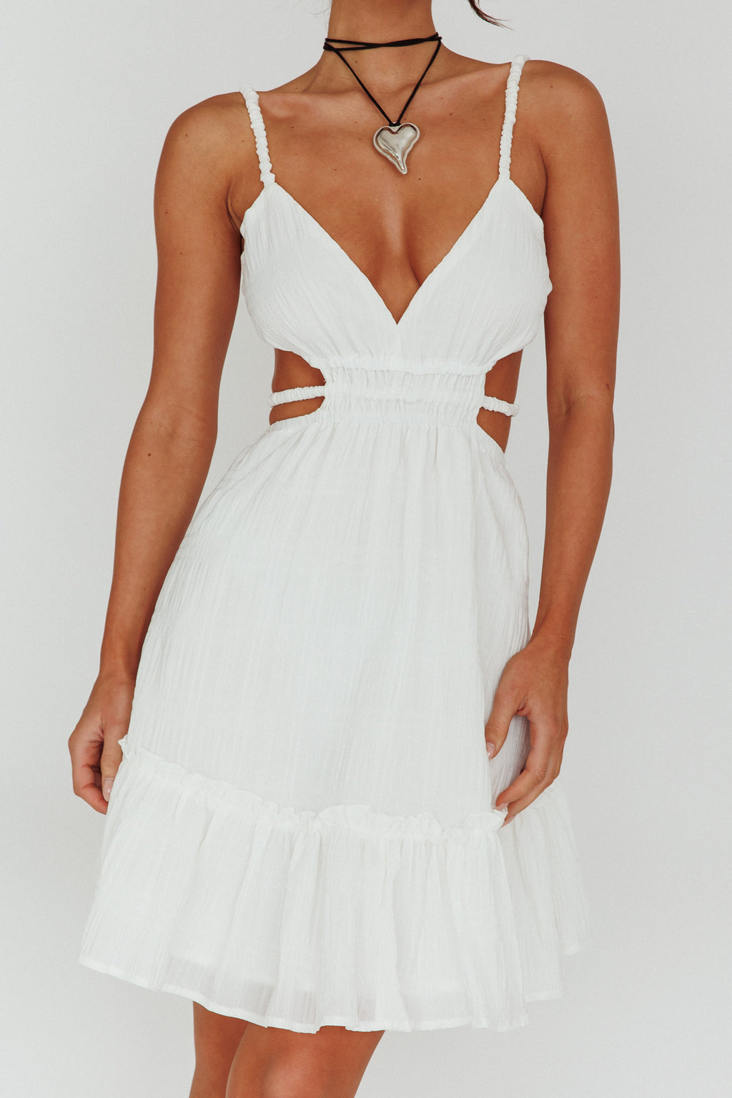 High Flier Open Back Mini Dress White by Selfie Leslie Australia