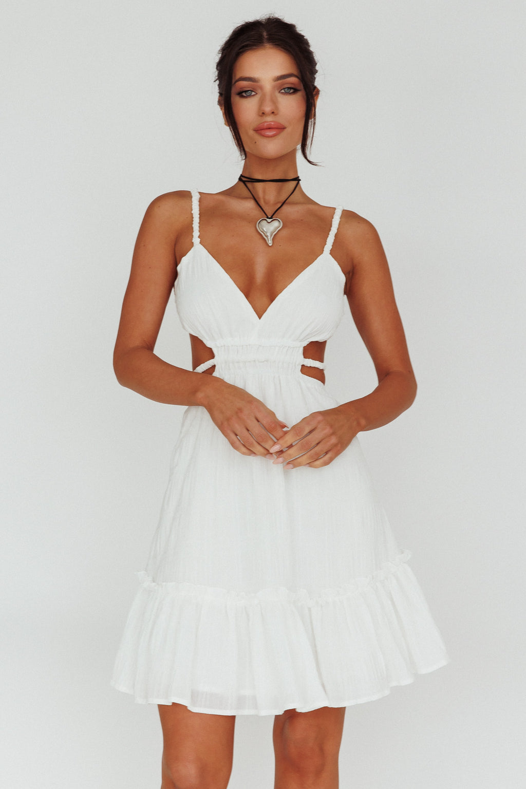High Flier Open Back Mini Dress White by Selfie Leslie Australia