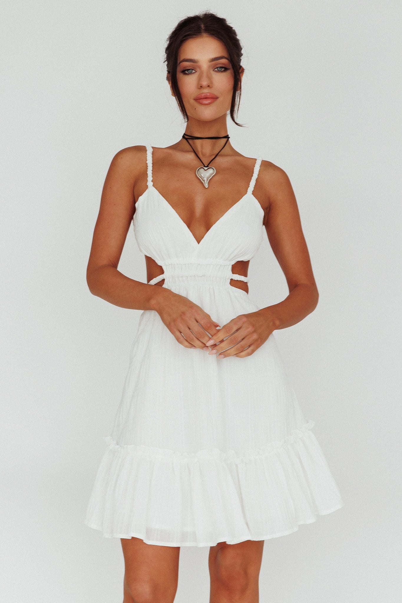 High Flier Open Back Mini Dress White by Selfie Leslie Australia