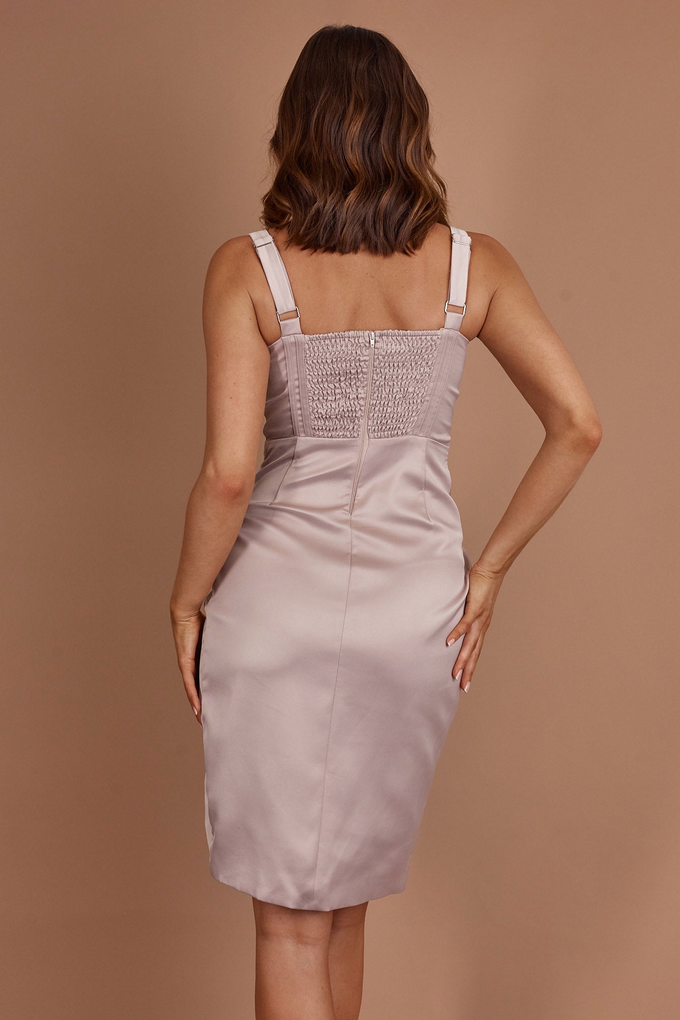 Lizah Corset Mini Dress Taupe by Selfie Leslie Australia