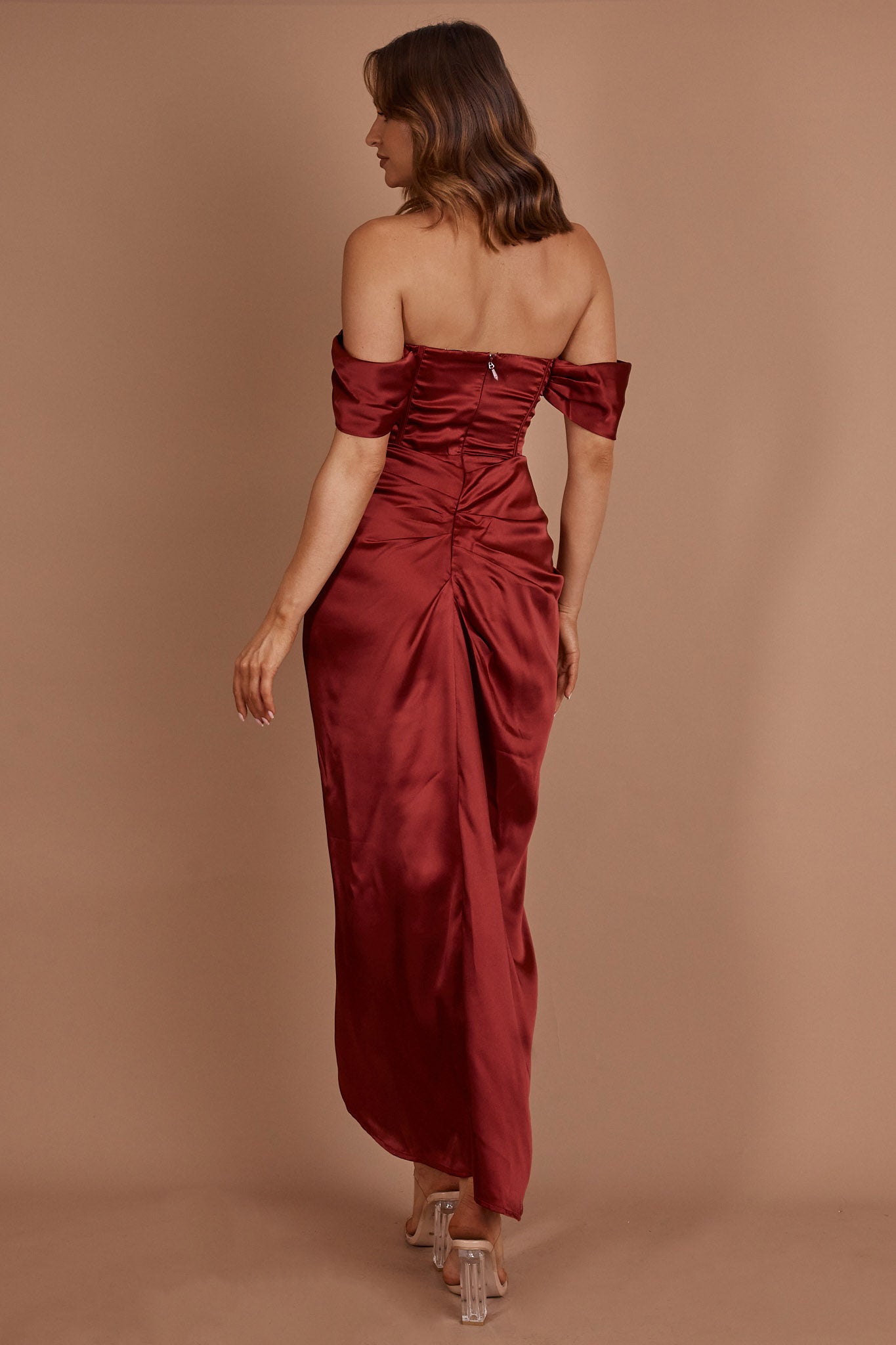 Mariesa Plunging Neckline Dress Red by Selfie Leslie Australia