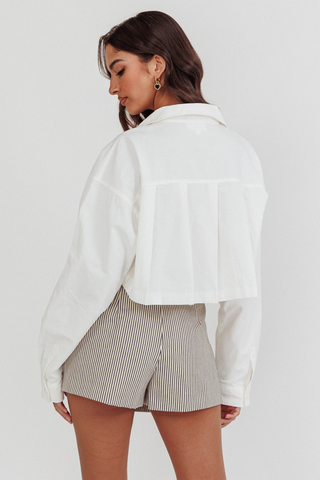 Rori Drop Shoulder Crop Top Off White by Selfie Leslie Australia