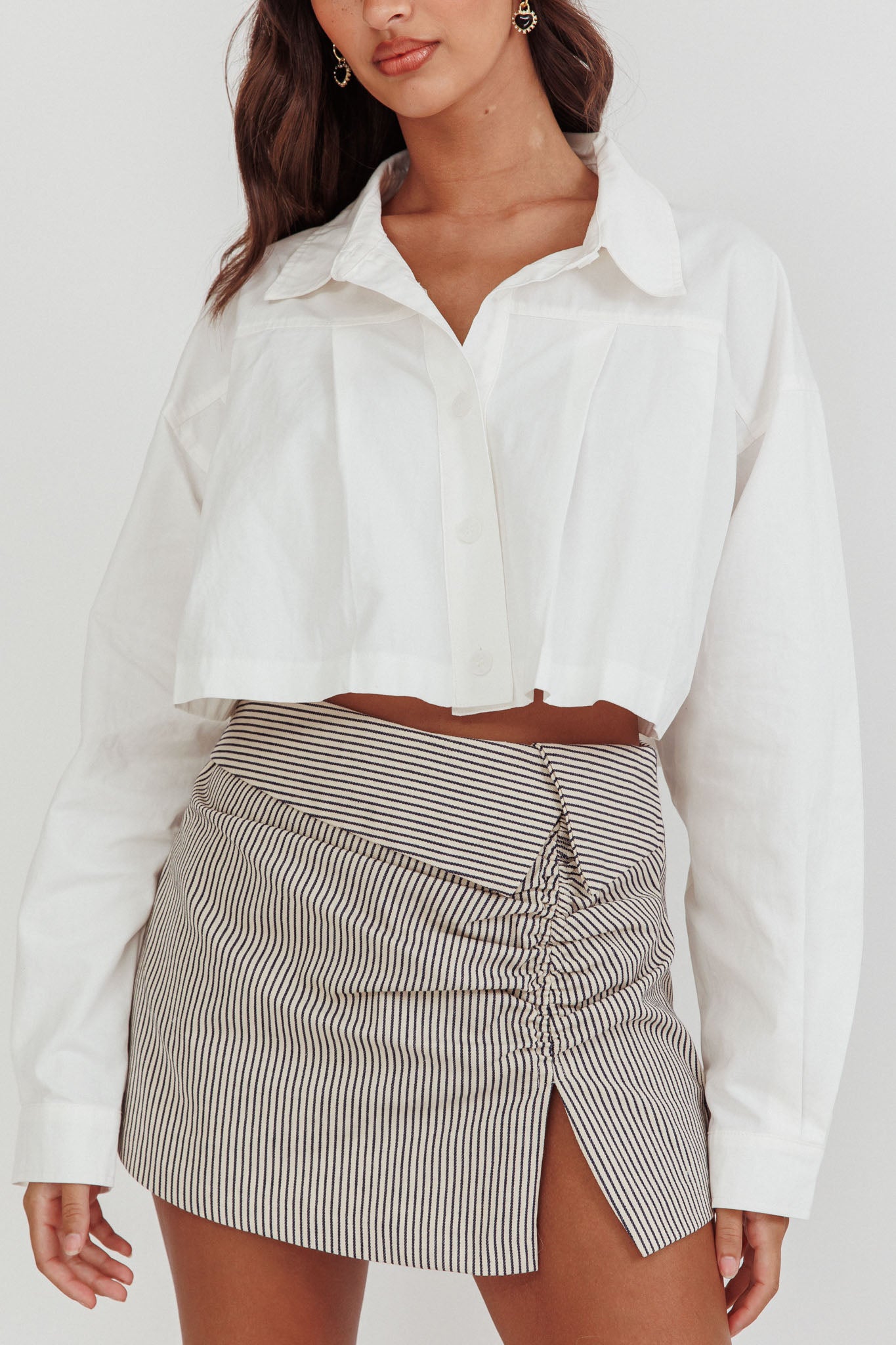 Rori Drop Shoulder Crop Top Off White by Selfie Leslie Australia