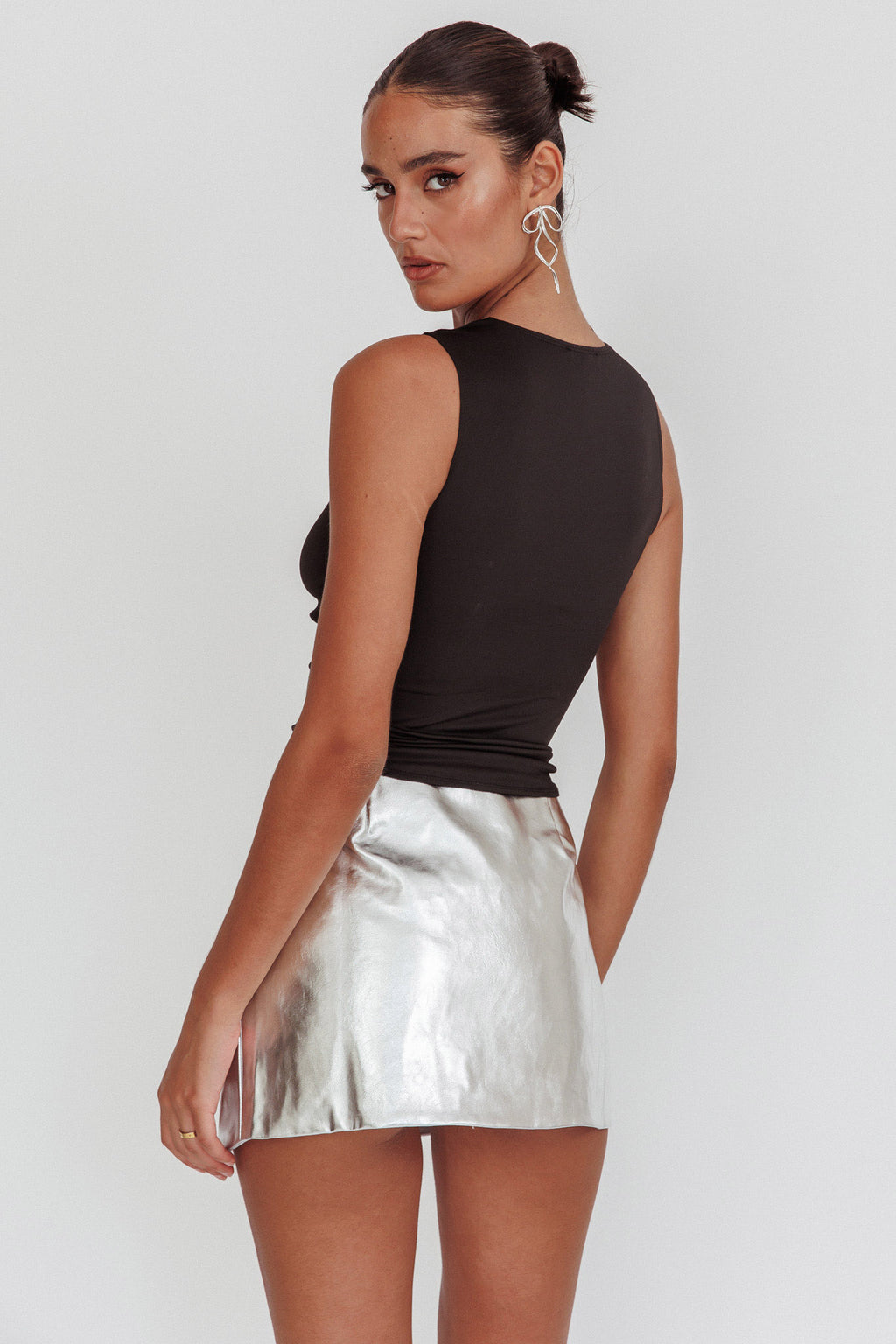 Argyle Cut-Out Sleeveless Top Black by Selfie Leslie Australia