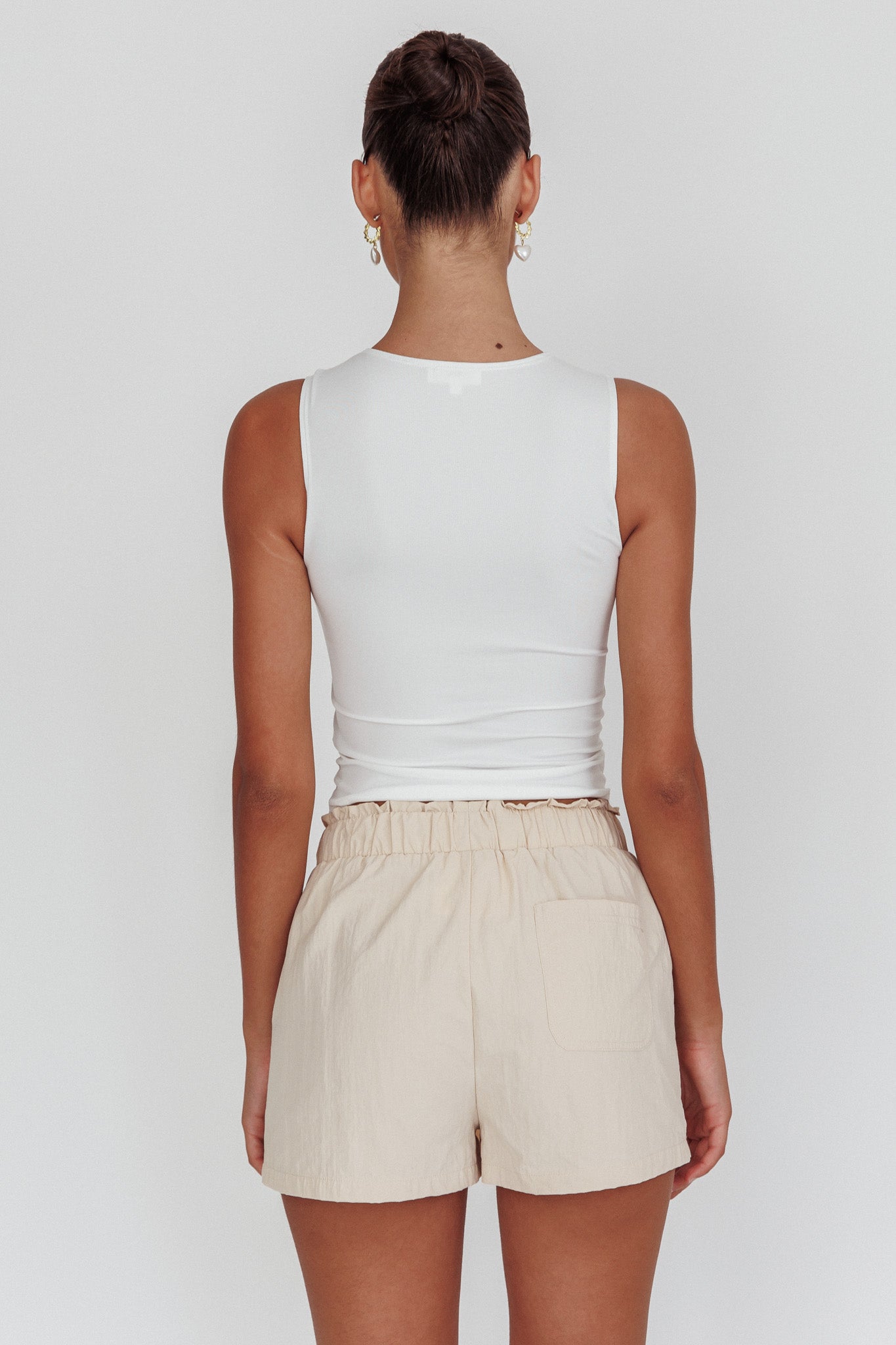 Argyle Cut-Out Sleeveless Top White by Selfie Leslie Australia