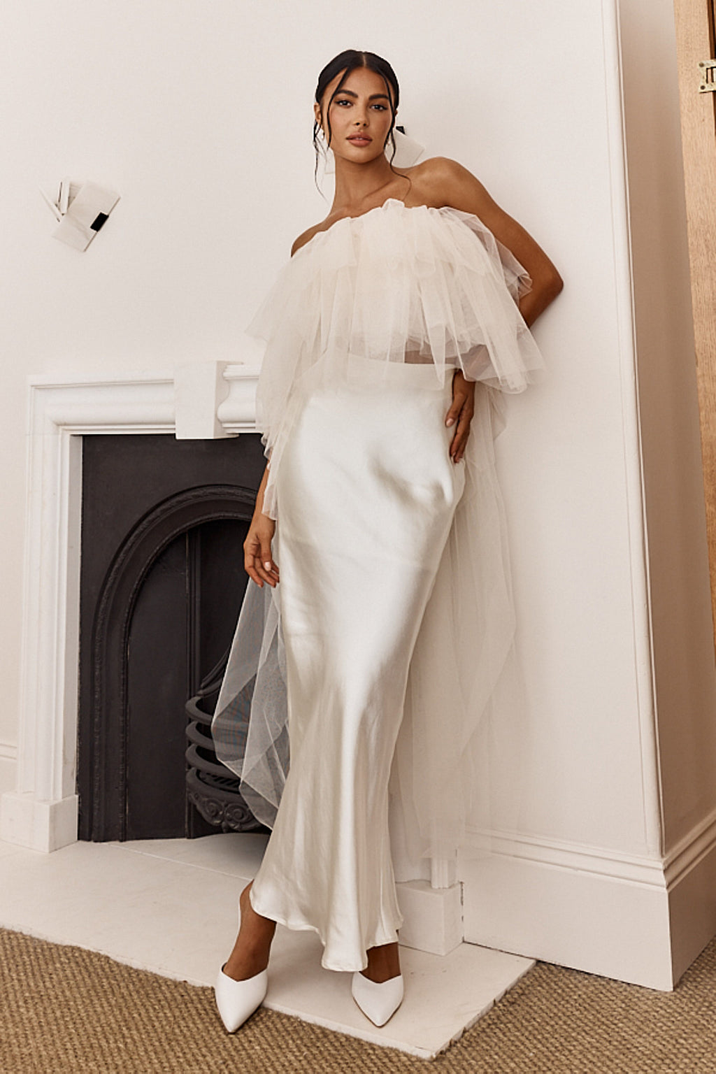 This Is Love Layered Tulle Crop Top Cream by Selfie Leslie Australia