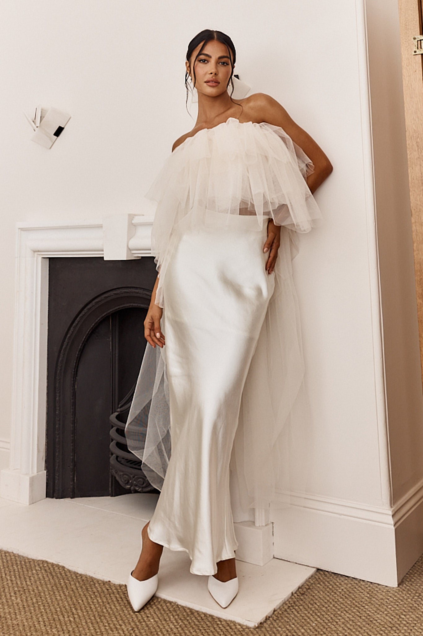 This Is Love Layered Tulle Crop Top Cream by Selfie Leslie Australia