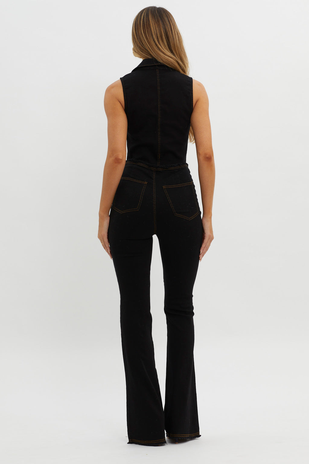 Nikia Raw Edge Flare Pants Black by Selfie Leslie Australia