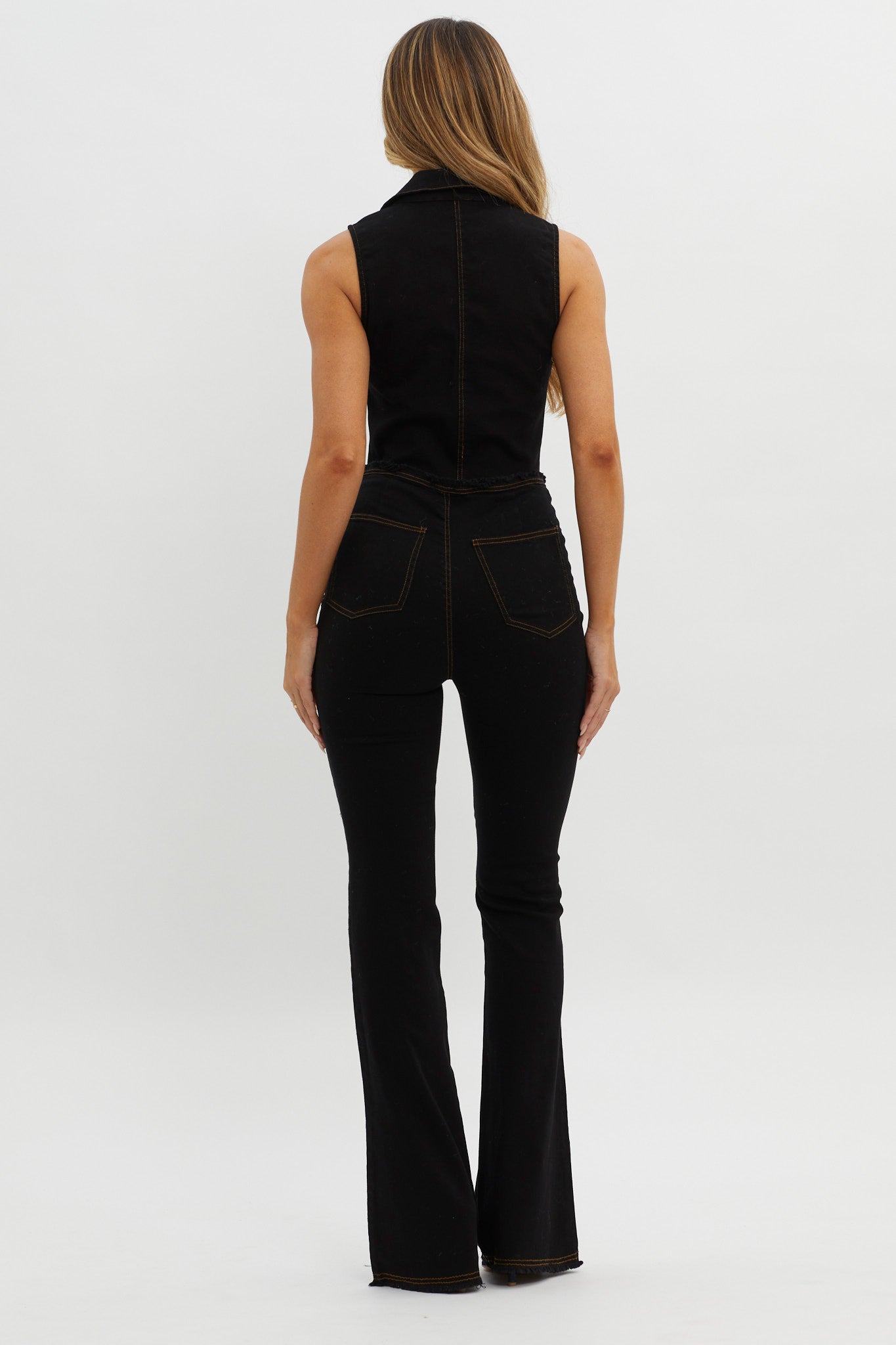Nikia Raw Edge Flare Pants Black by Selfie Leslie Australia