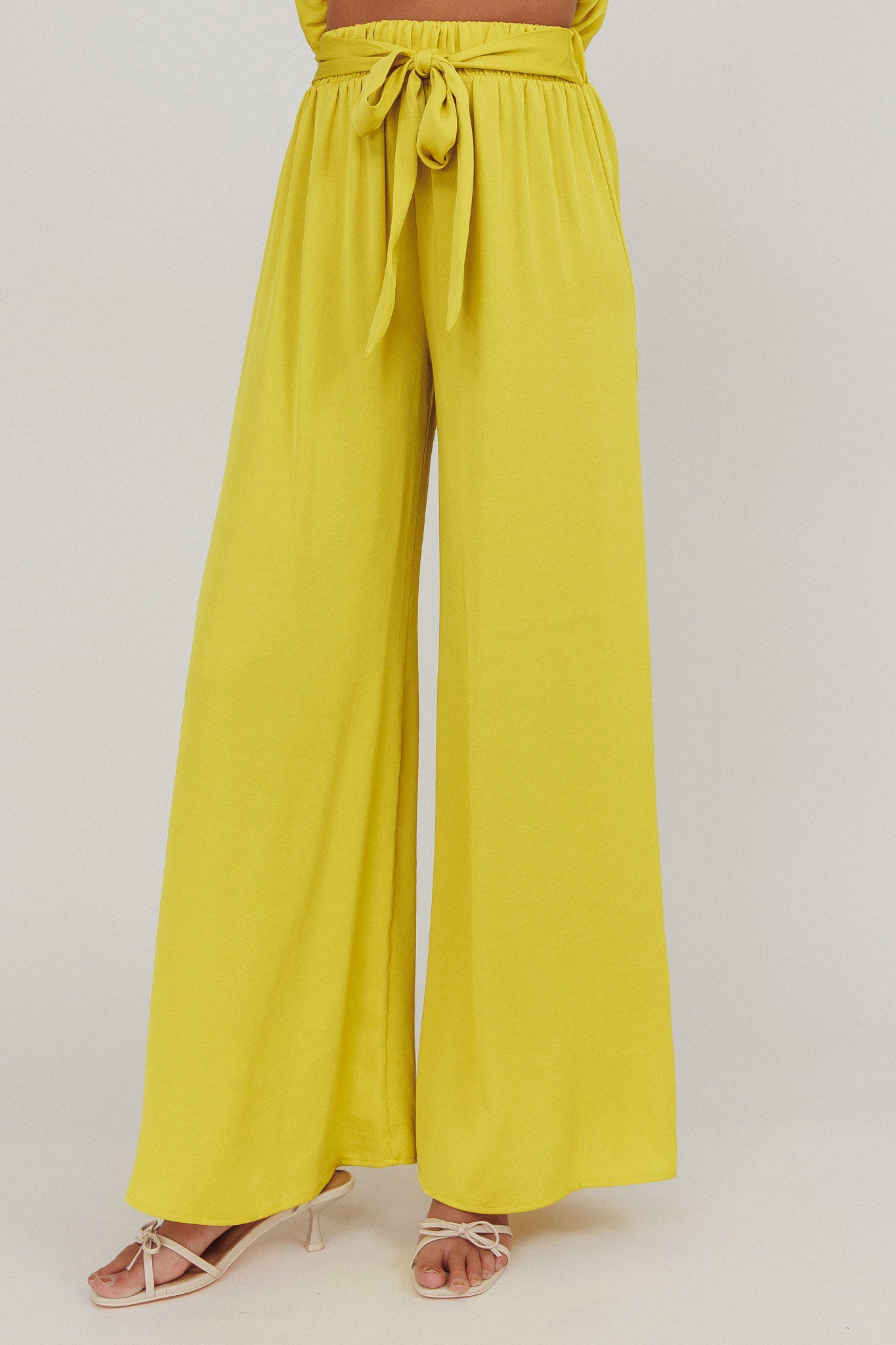 Mariposa Wide Leg Pant Chartreuse by Selfie Leslie Australia