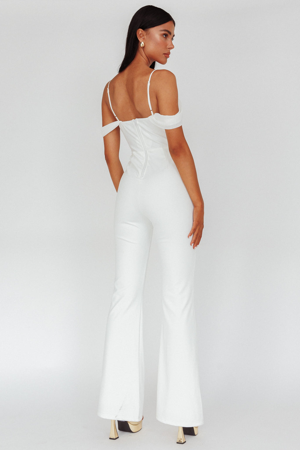 Nian Corset Bodice Jumpsuit Ivory by Selfie Leslie Australia