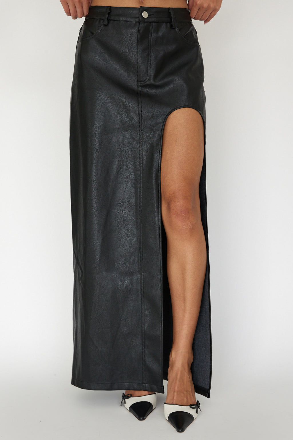Tamille High Split Maxi Skirt Black by Selfie Leslie Australia
