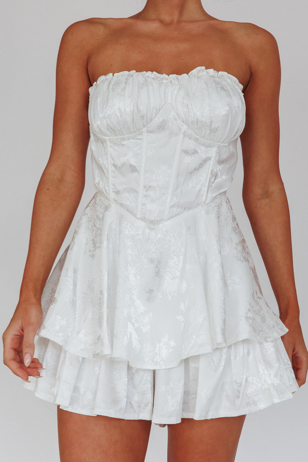 Angel Sky Gathered Bust Romper Ivory by Selfie Leslie Australia