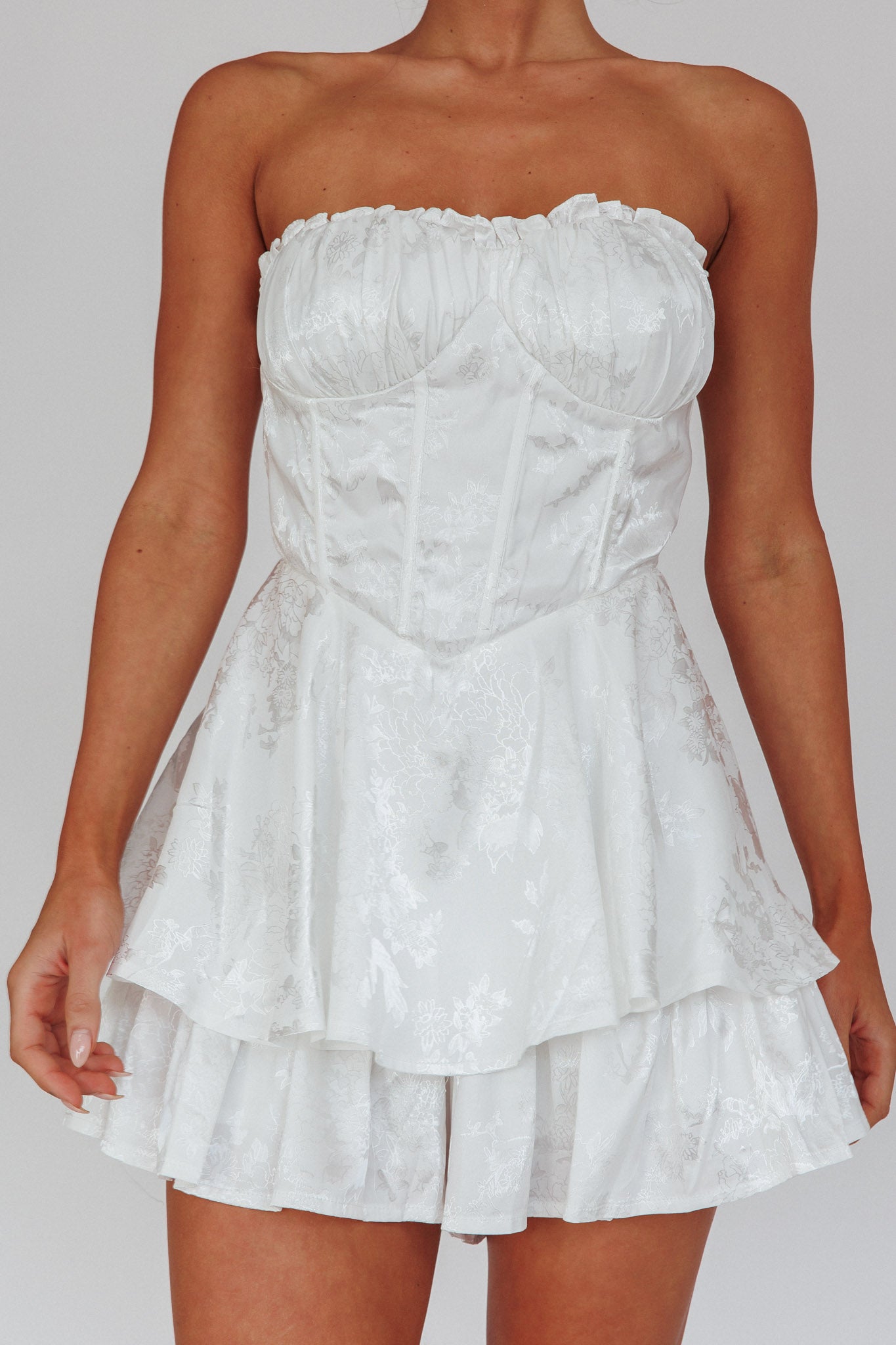 Angel Sky Gathered Bust Romper Ivory by Selfie Leslie Australia