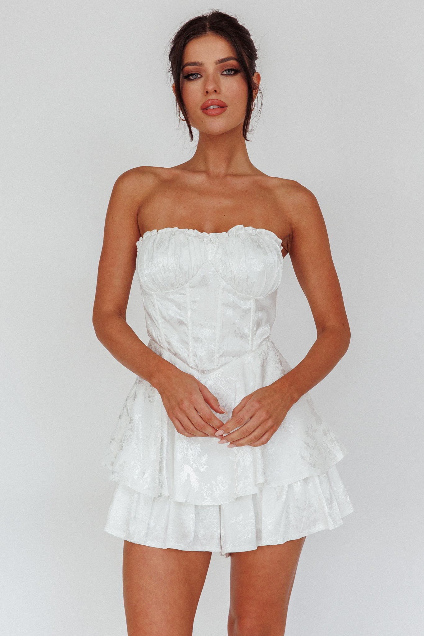 Angel Sky Gathered Bust Romper Ivory by Selfie Leslie Australia