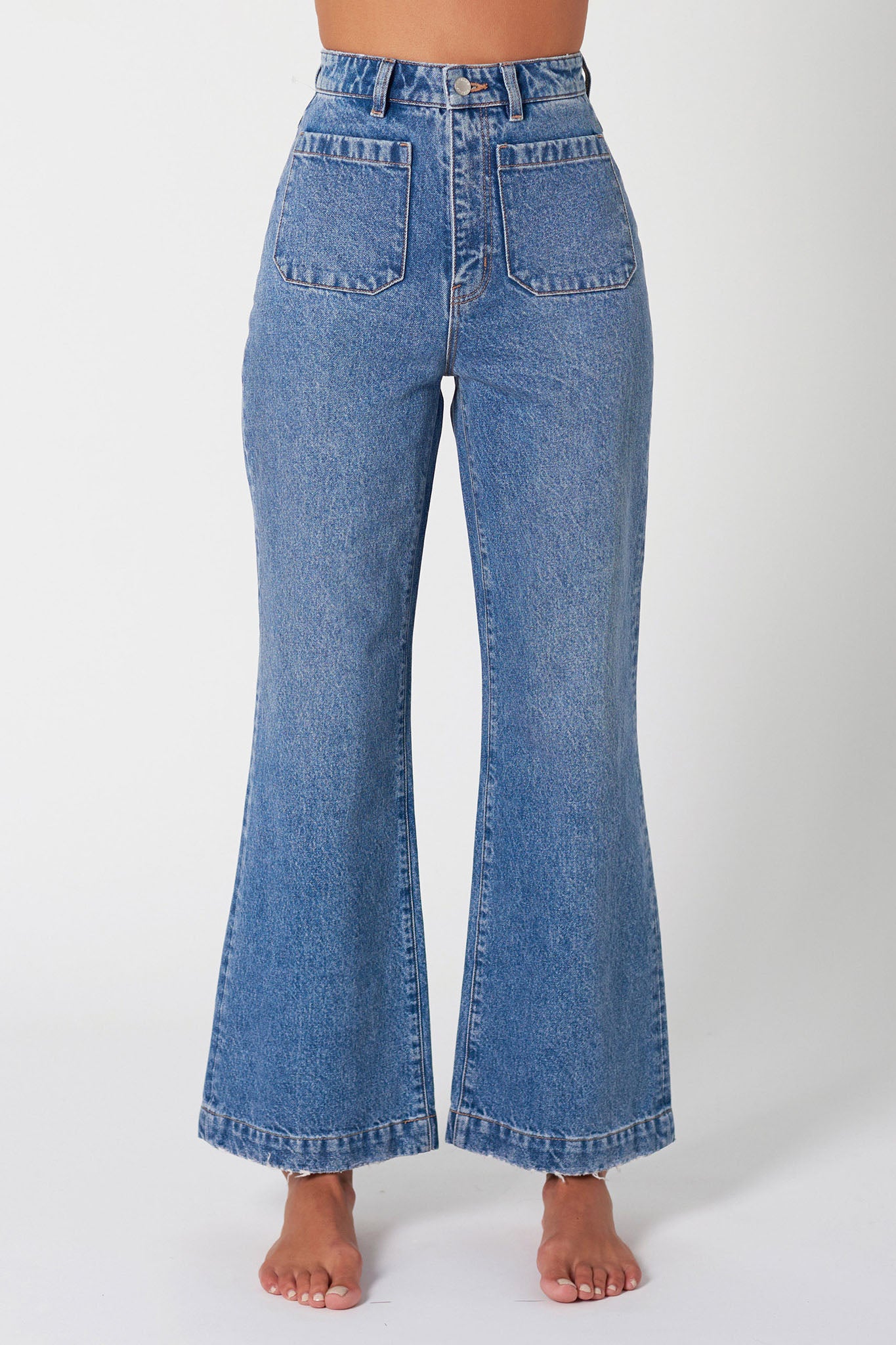 Rolla's Sailor Jean Janet Recycled Mid Vintage Blue by Selfie Leslie Australia