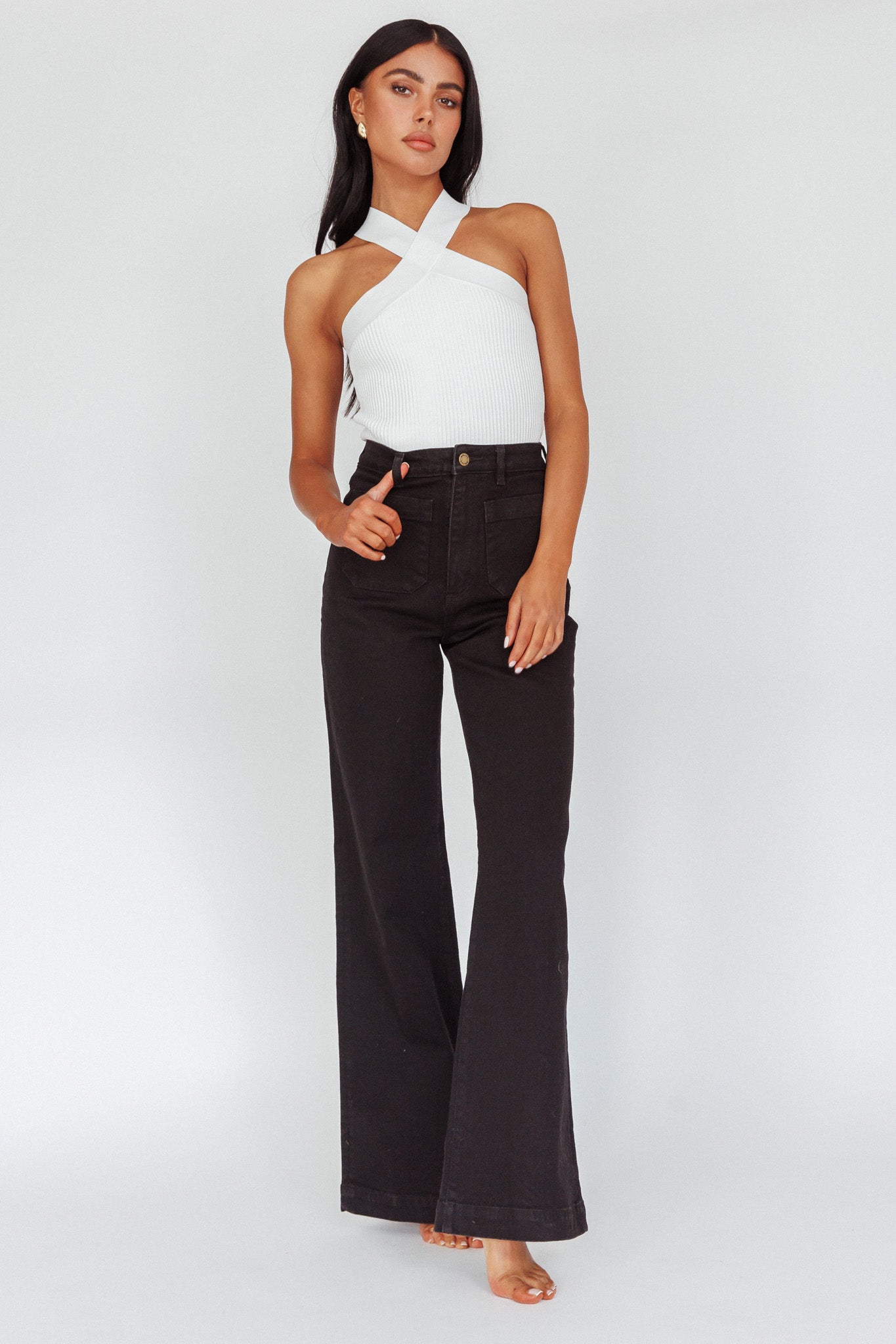 Rolla's Sailor Jean Long Rinse Black by Selfie Leslie Australia