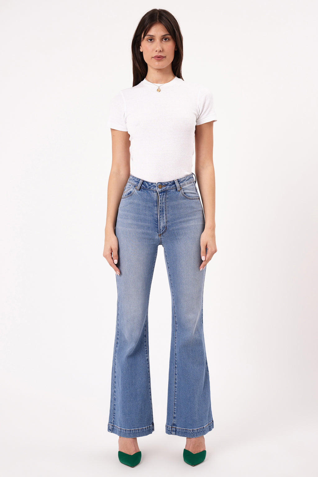 ROLLA'S Eastcoast Flare Ankle Jeans Mid Vintage Blue by Selfie Leslie Australia
