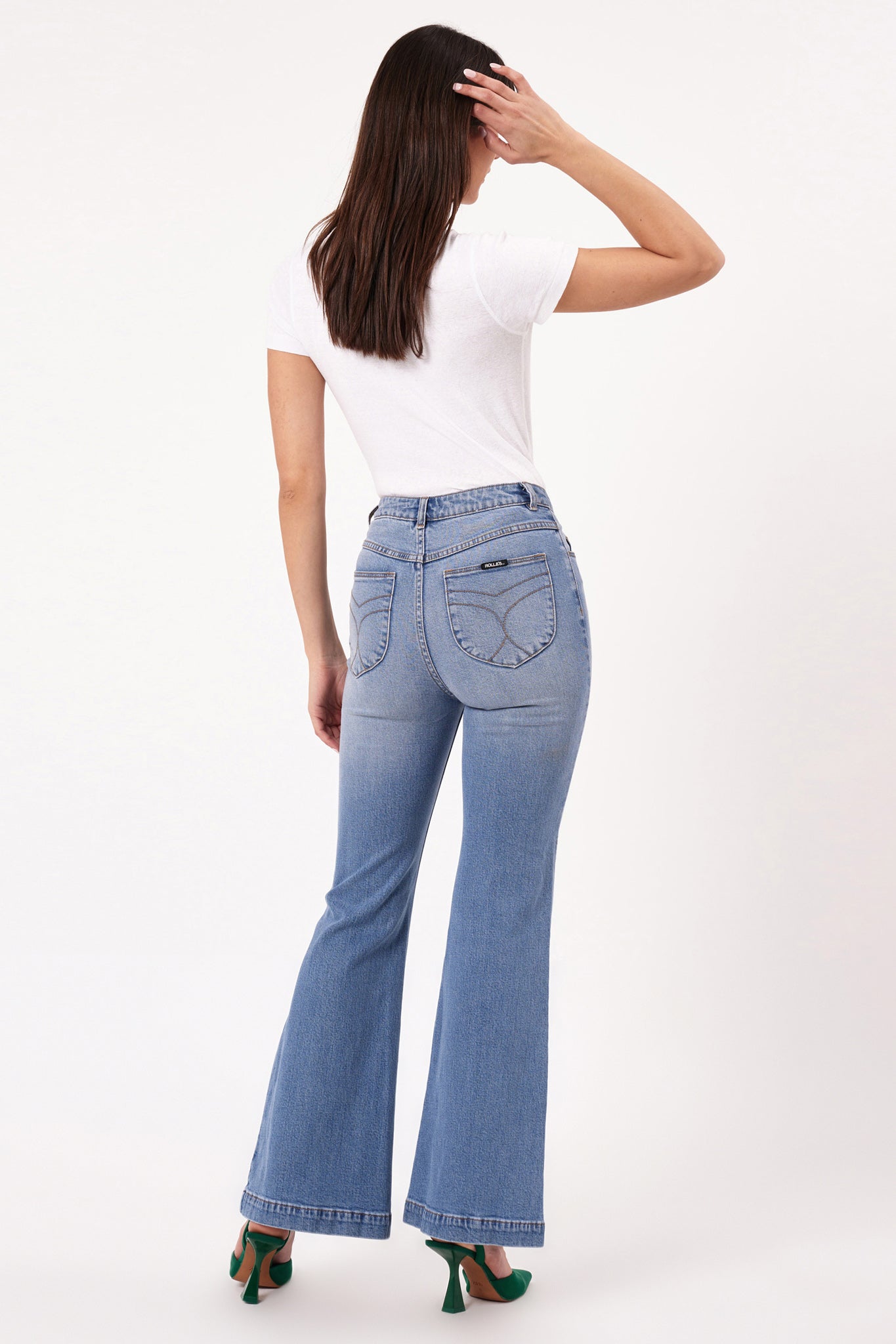 ROLLA'S Eastcoast Flare Ankle Jeans Mid Vintage Blue by Selfie Leslie Australia
