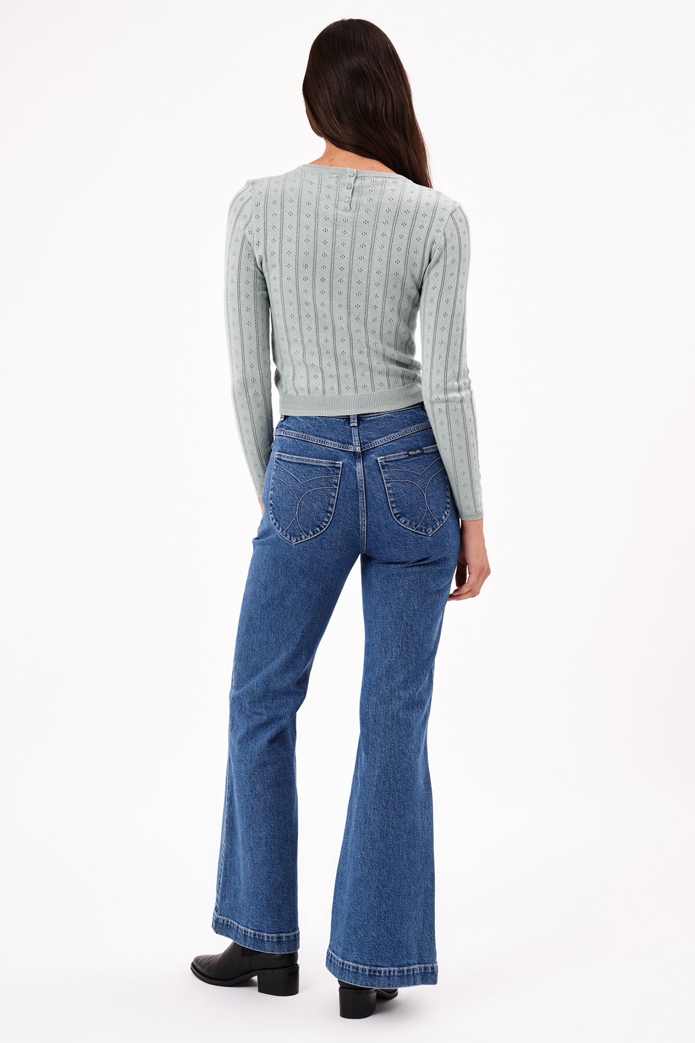 ROLLA'S Eastcoast Flare Long Jeans Dark Vintage Blue by Selfie Leslie Australia