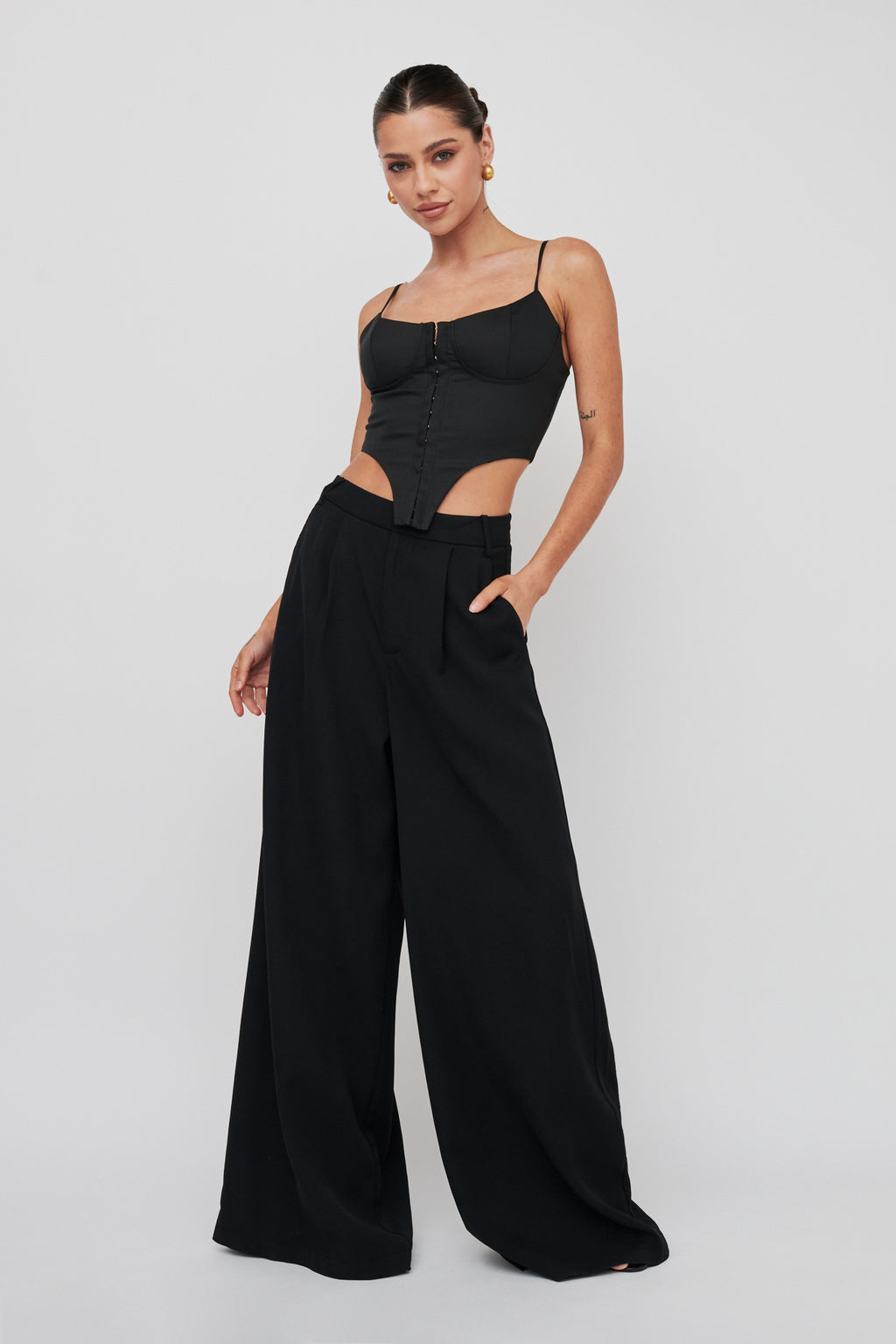 Dante Wide-Leg Pants Black by Selfie Leslie Australia