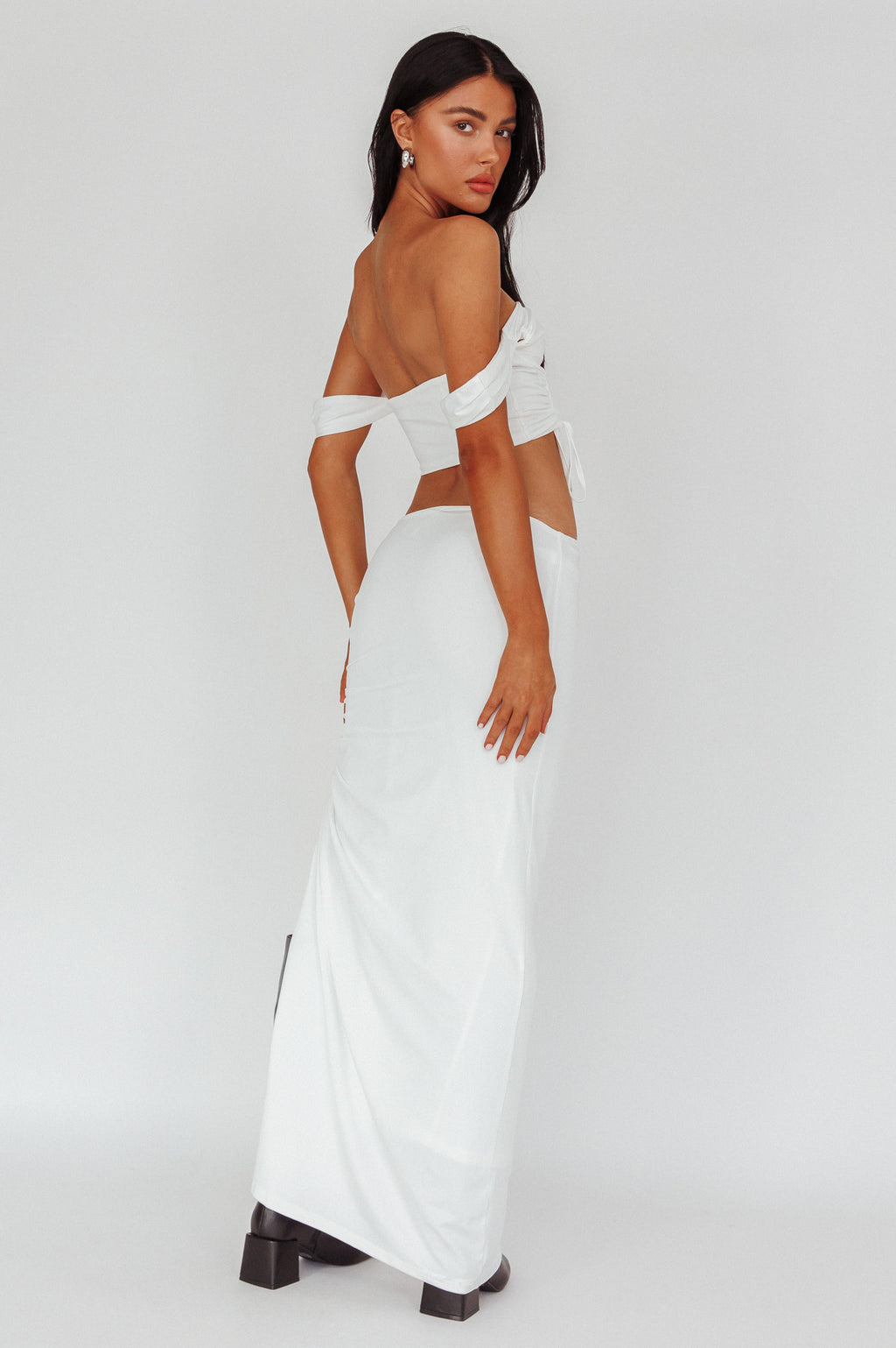 Headliner Ruched Side Maxi Skirt by Selfie Leslie Australia