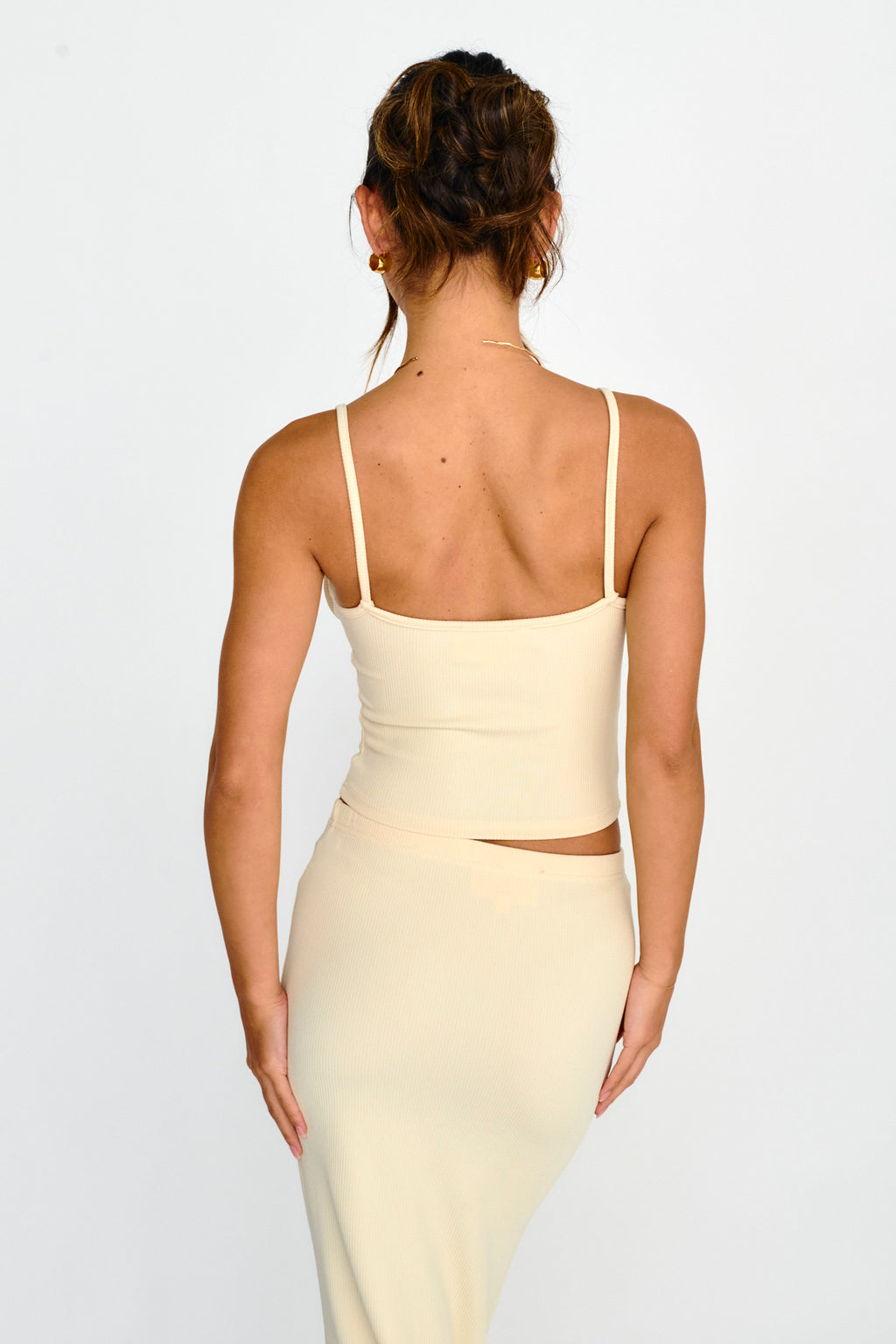 Strike A Pose Ribbed Crop Top Cream by Selfie Leslie Australia