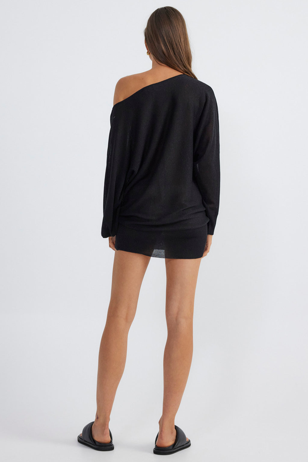 SNDYS Hailey Off Shoulder Mini Dress Black by Selfie Leslie Australia