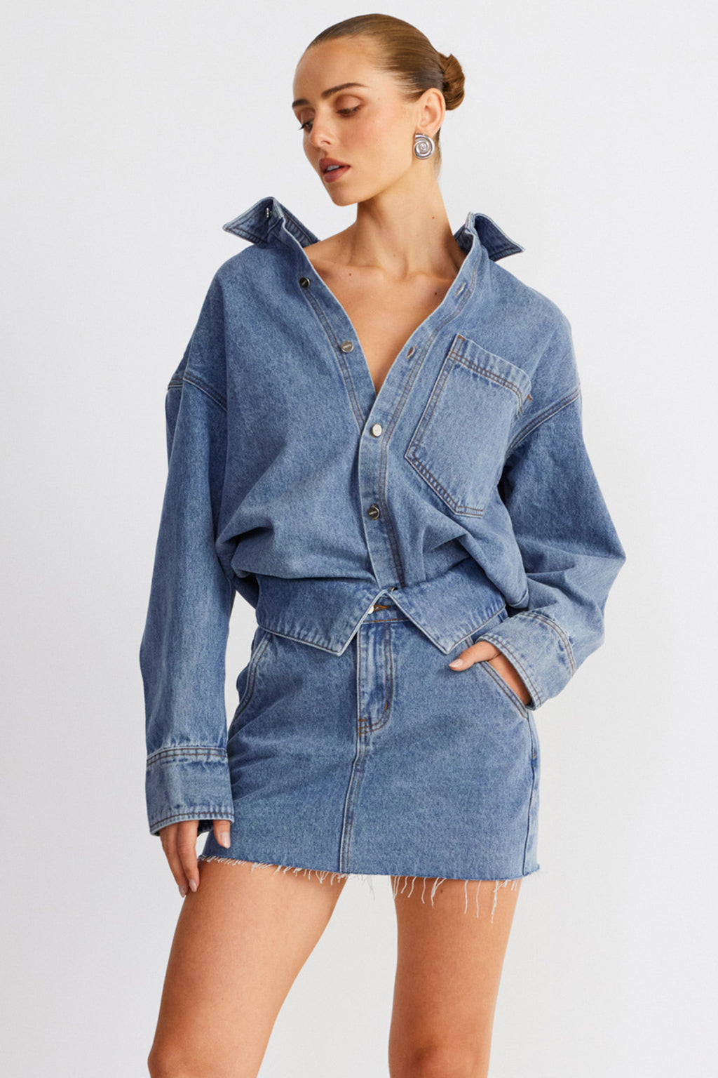 SNDYS Eve Denim Skirt Blue by Selfie Leslie Australia