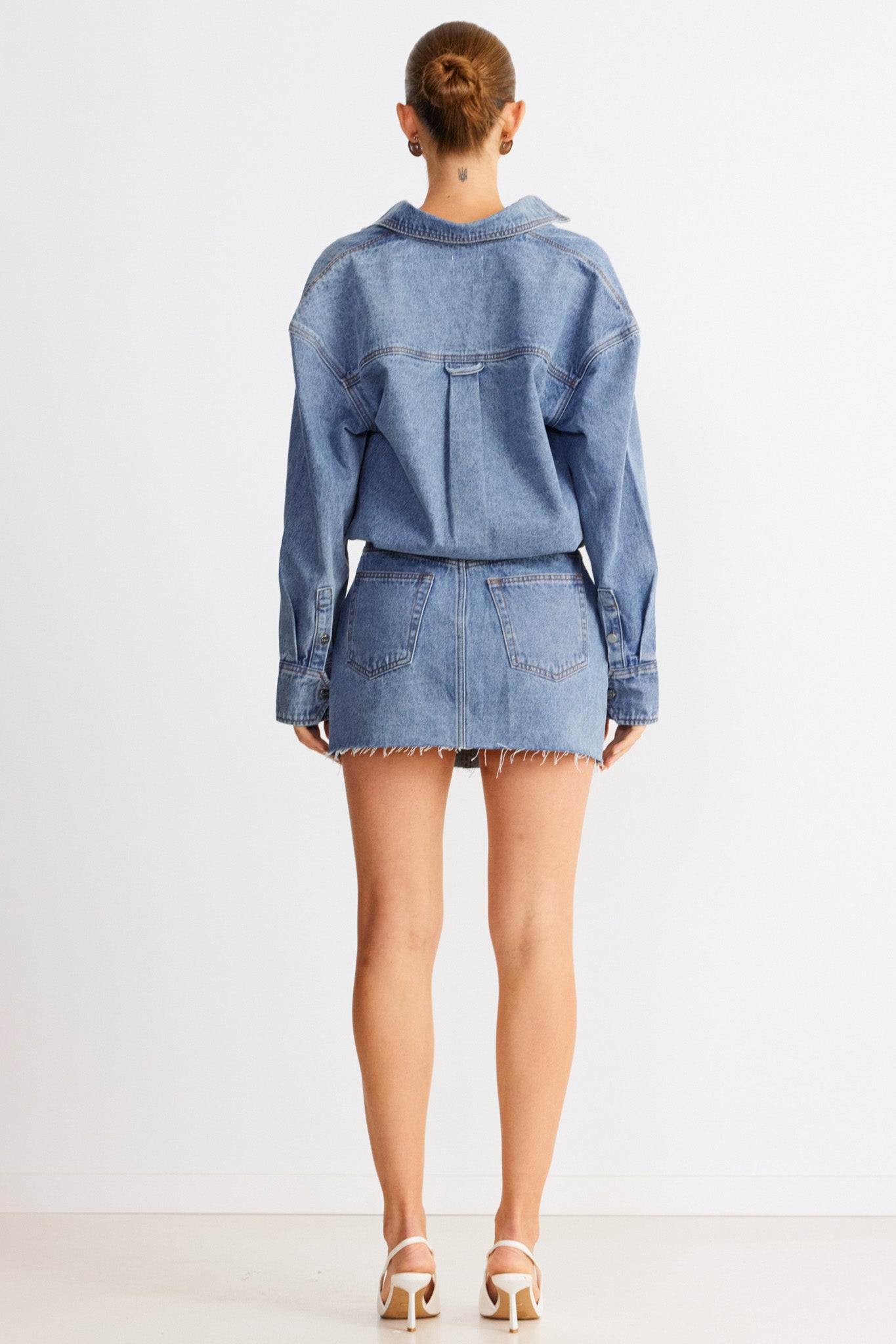 SNDYS Eve Denim Shirt Blue by Selfie Leslie Australia