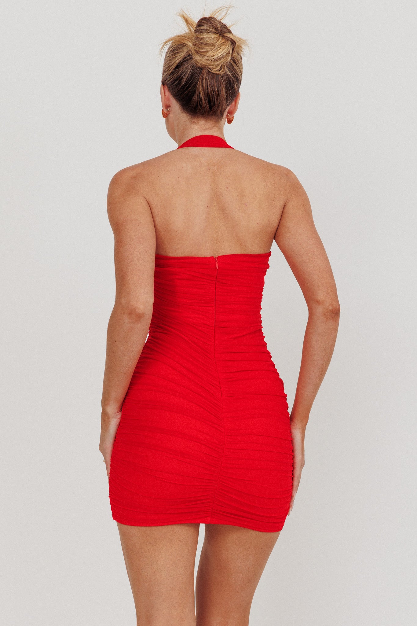 Mars Draped Strapless Mini Dress Red by Selfie Leslie Australia