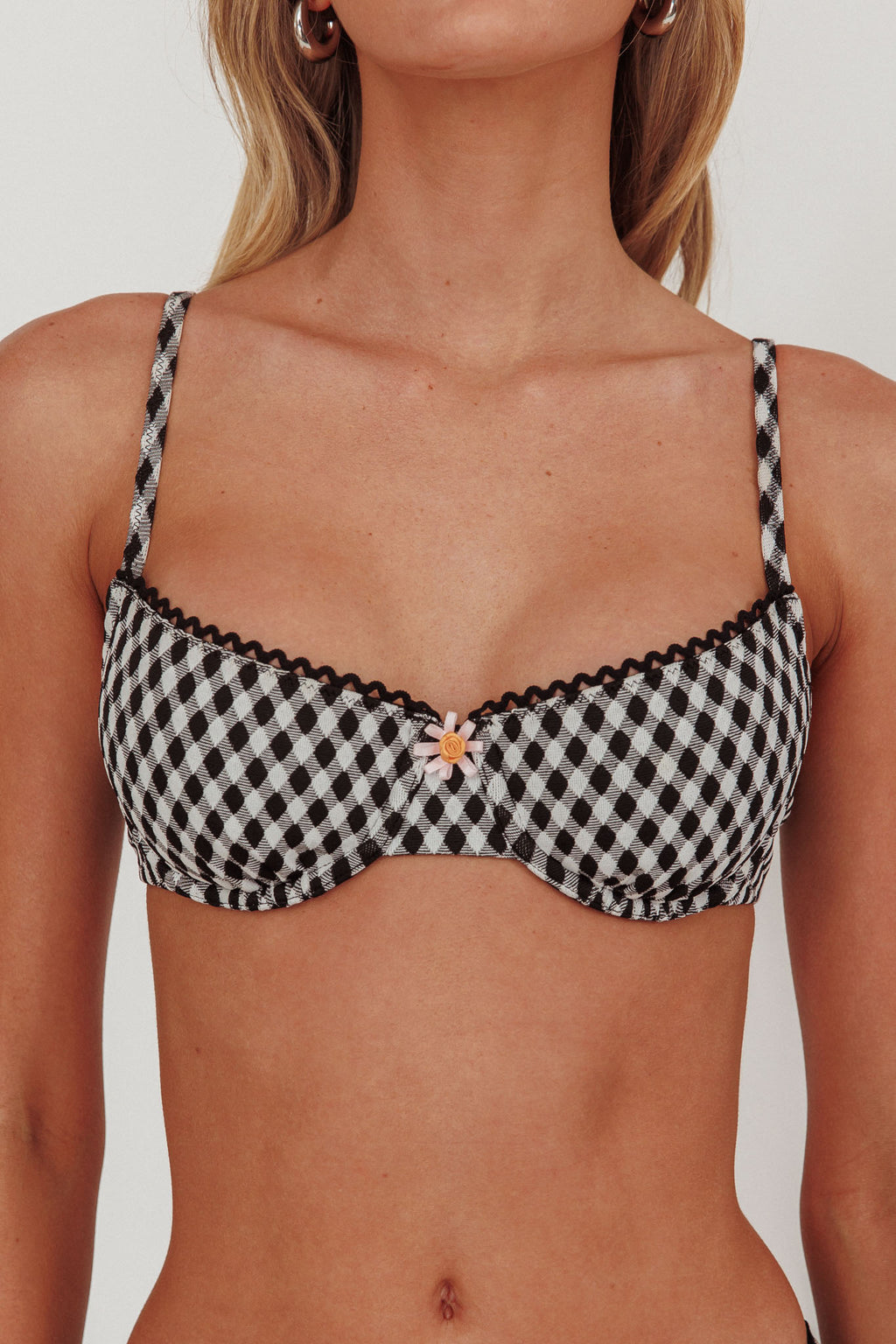 Cheerful Underwire Bikini Top Gingham by Selfie Leslie Australia