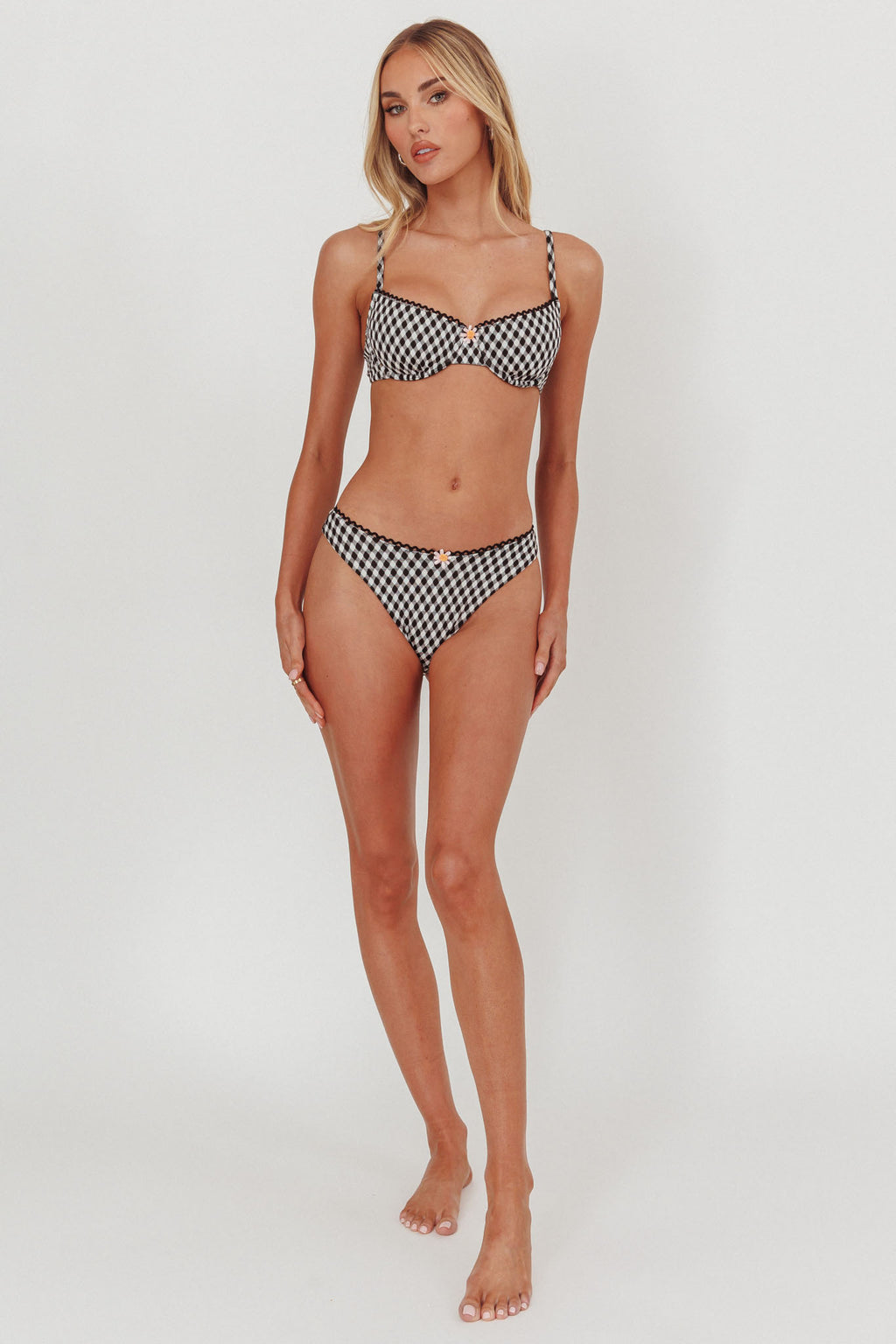 Cheerful Ric Rac Trim Bikini Bottom Gingham by Selfie Leslie Australia