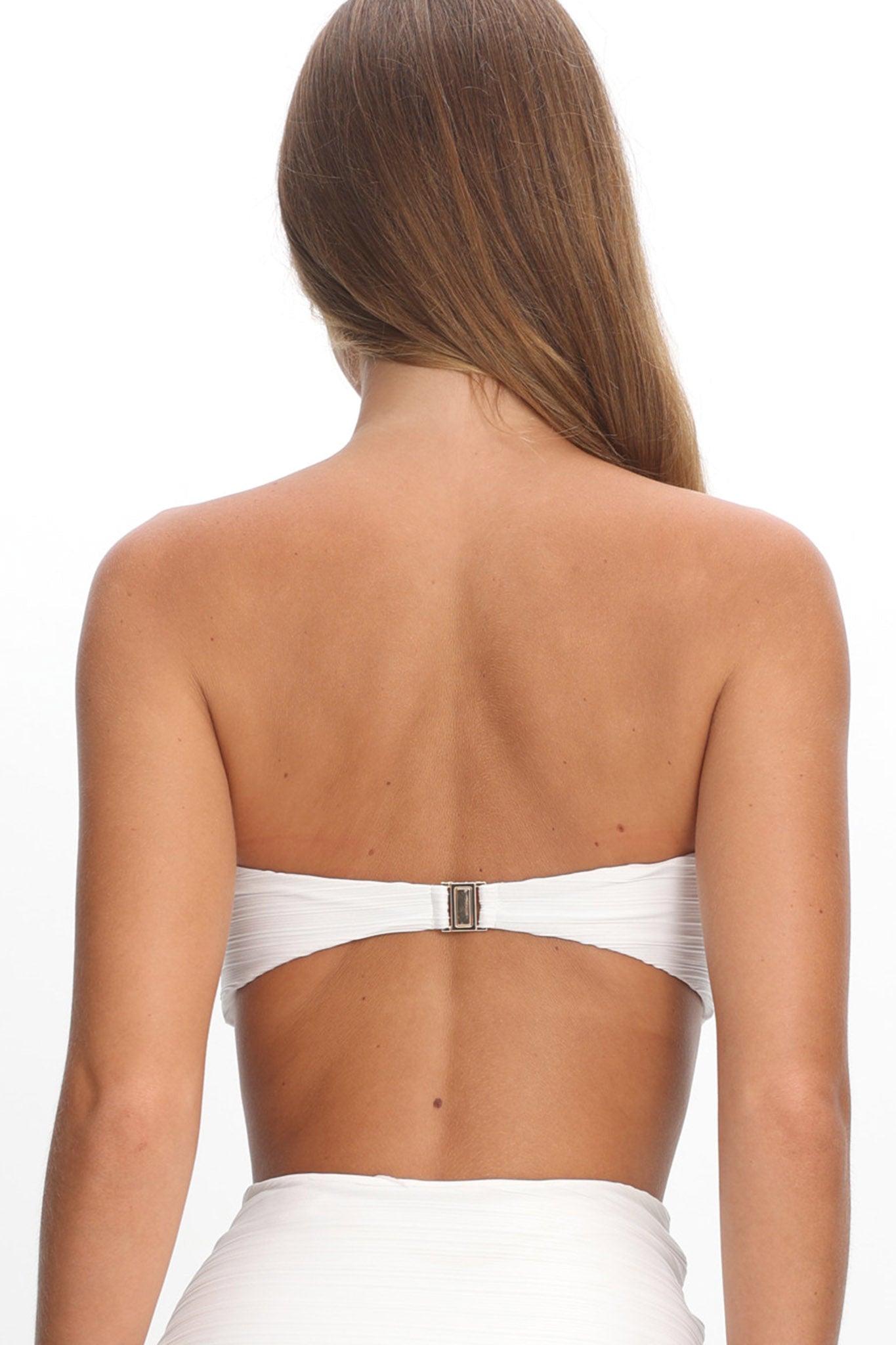 Monique Twist Bandeau Rosette Bikini Top Ivory by Selfie Leslie Australia