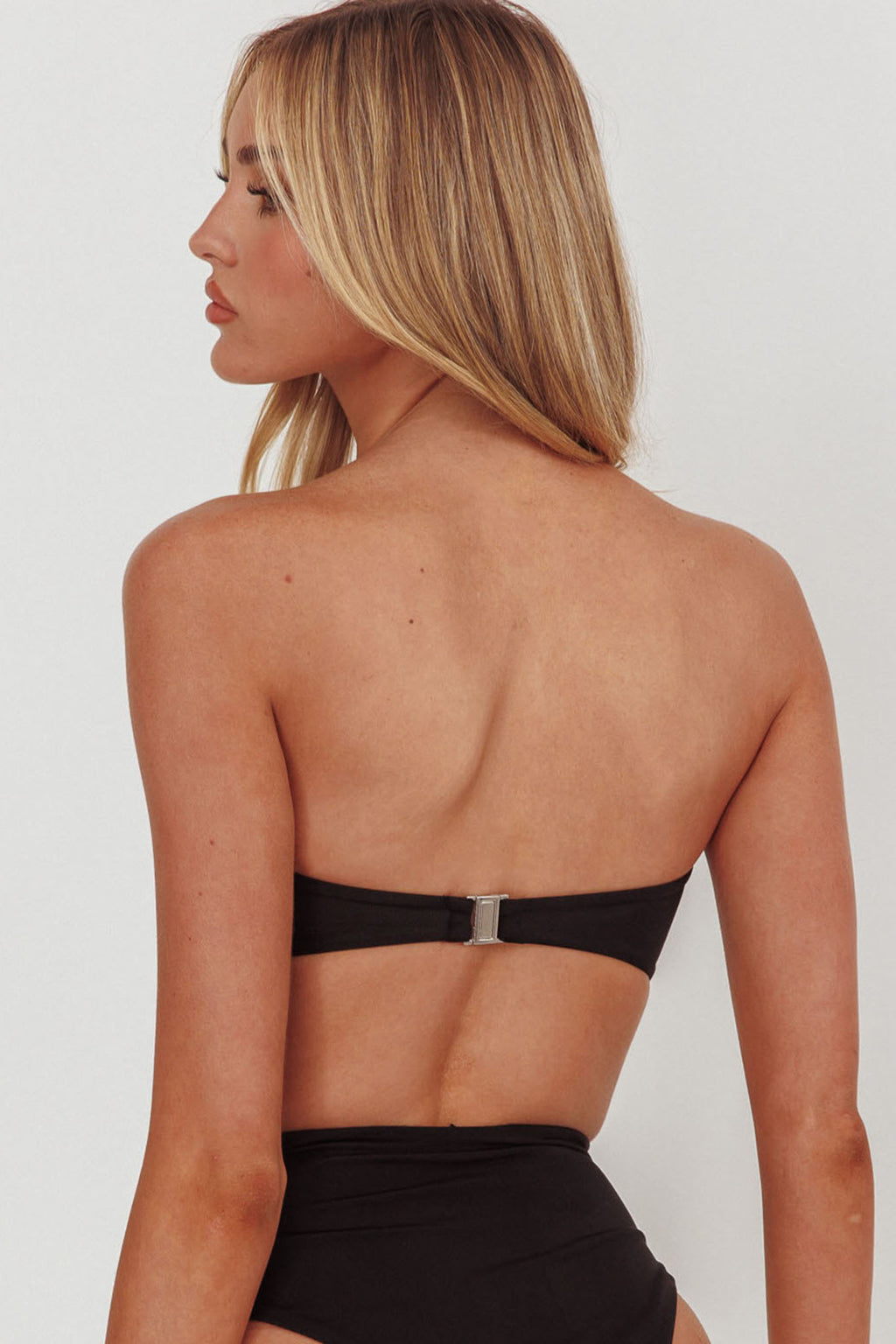 Monique Twist Bandeau Bikini Top Black by Selfie Leslie Australia