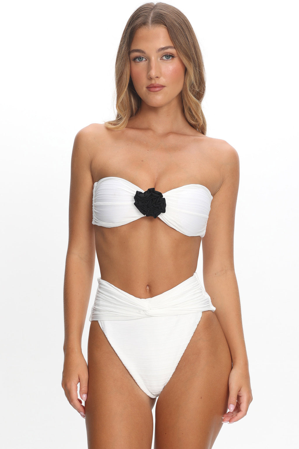 Monique High Waist Twist Bikini Bottom Ivory by Selfie Leslie Australia