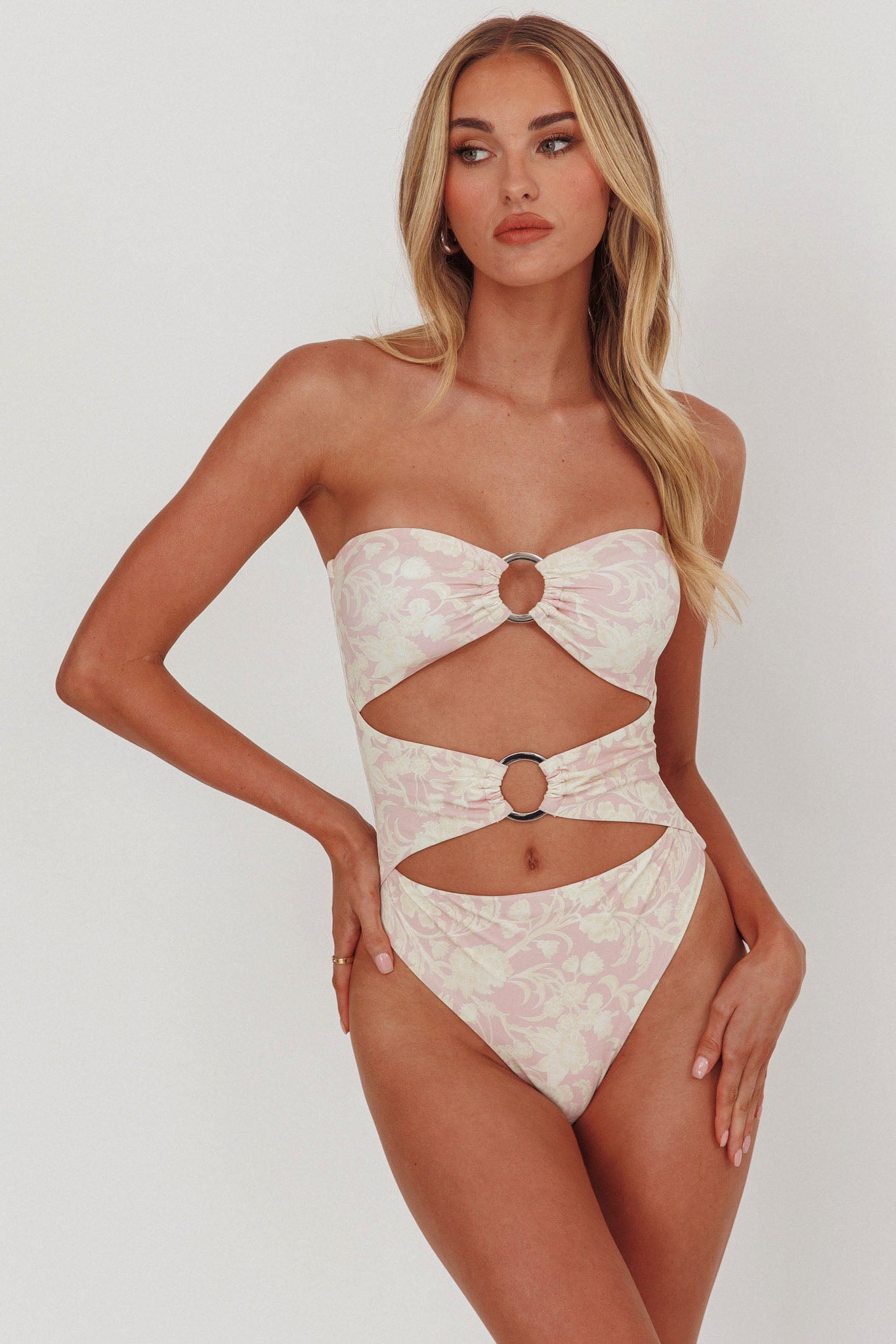Matilda Cut-Out One Piece Swimsuit Print Mix by Selfie Leslie Australia