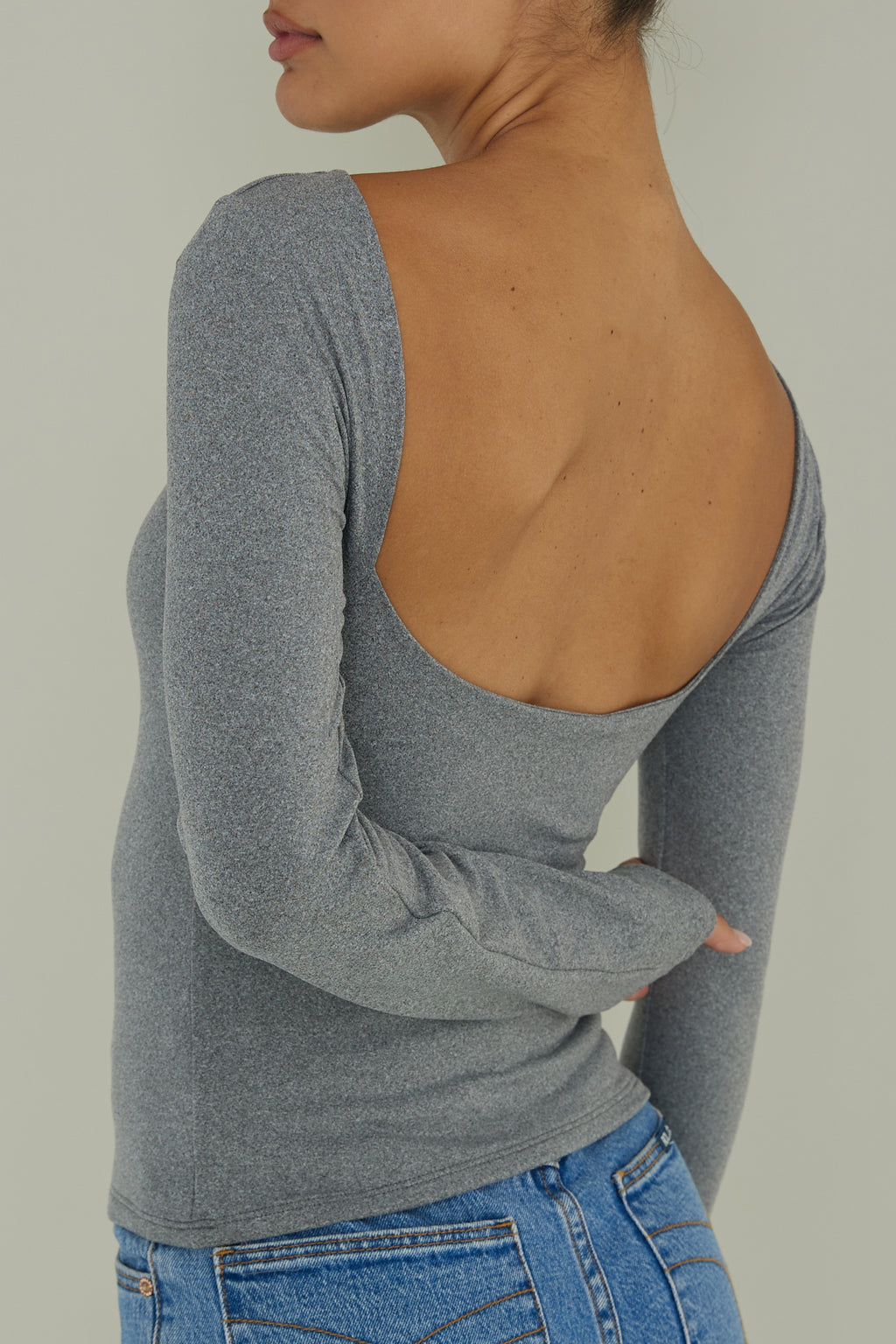 Cheers Boat Neck Long Sleeve Top Grey by Selfie Leslie Australia