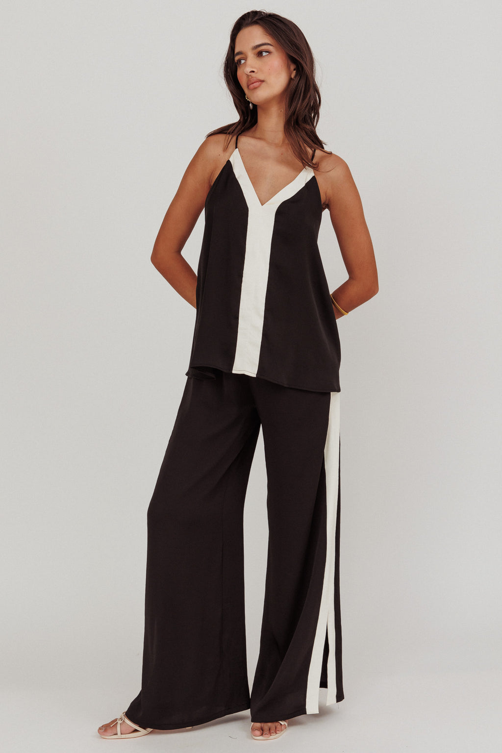 Unwritten Contrast Cami Top Black by Selfie Leslie Australia
