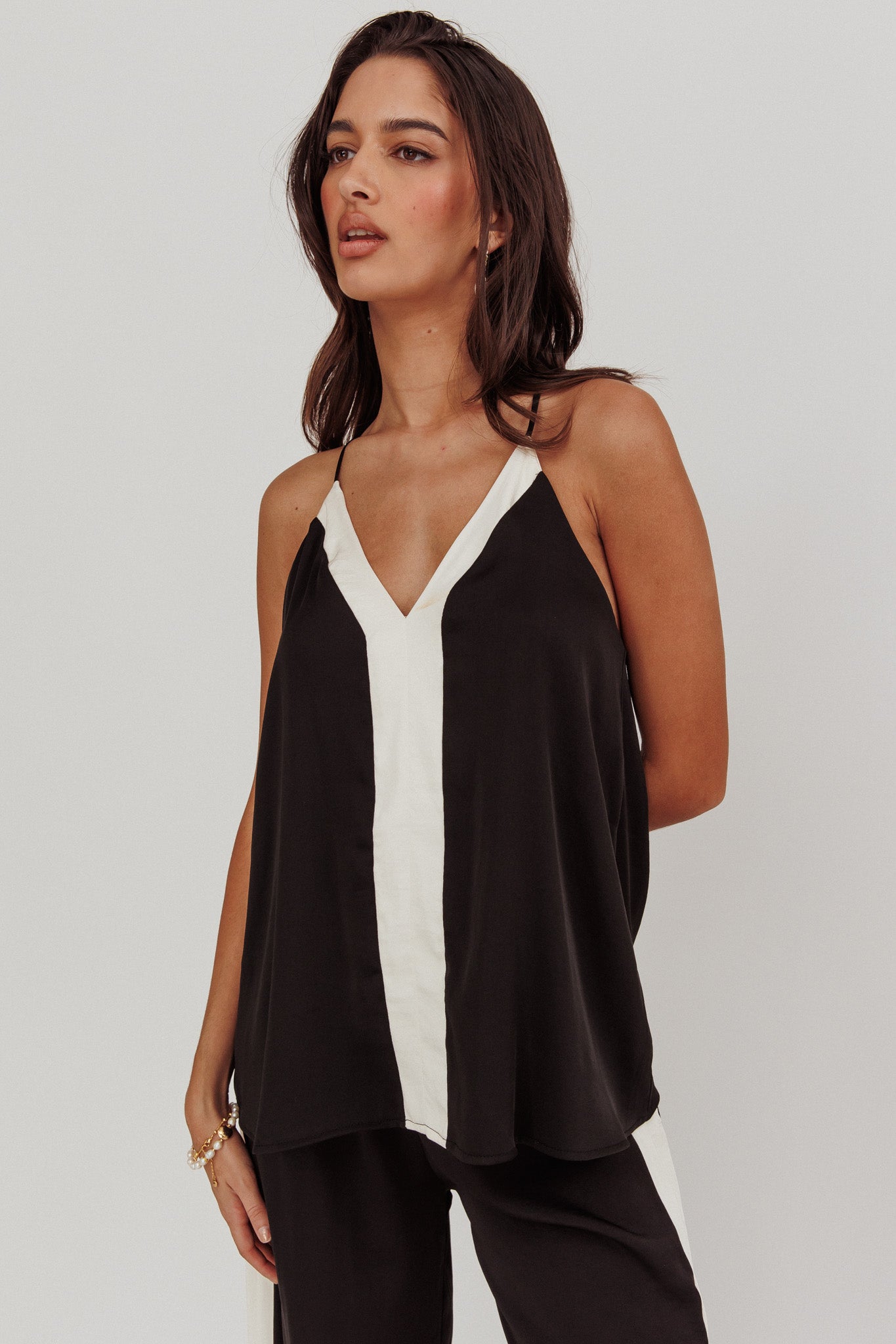 Unwritten Contrast Cami Top Black by Selfie Leslie Australia