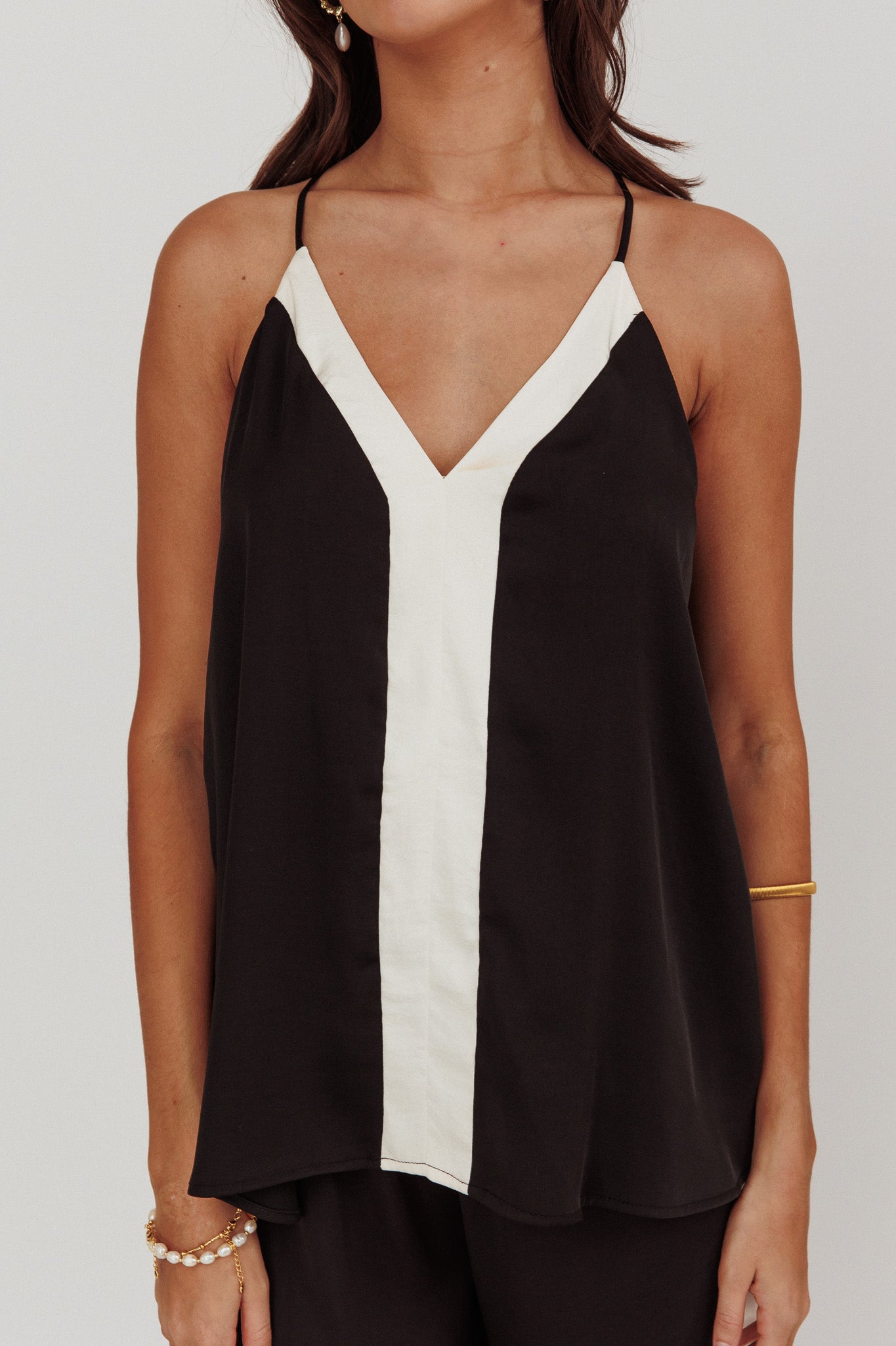 Unwritten Contrast Cami Top Black by Selfie Leslie Australia